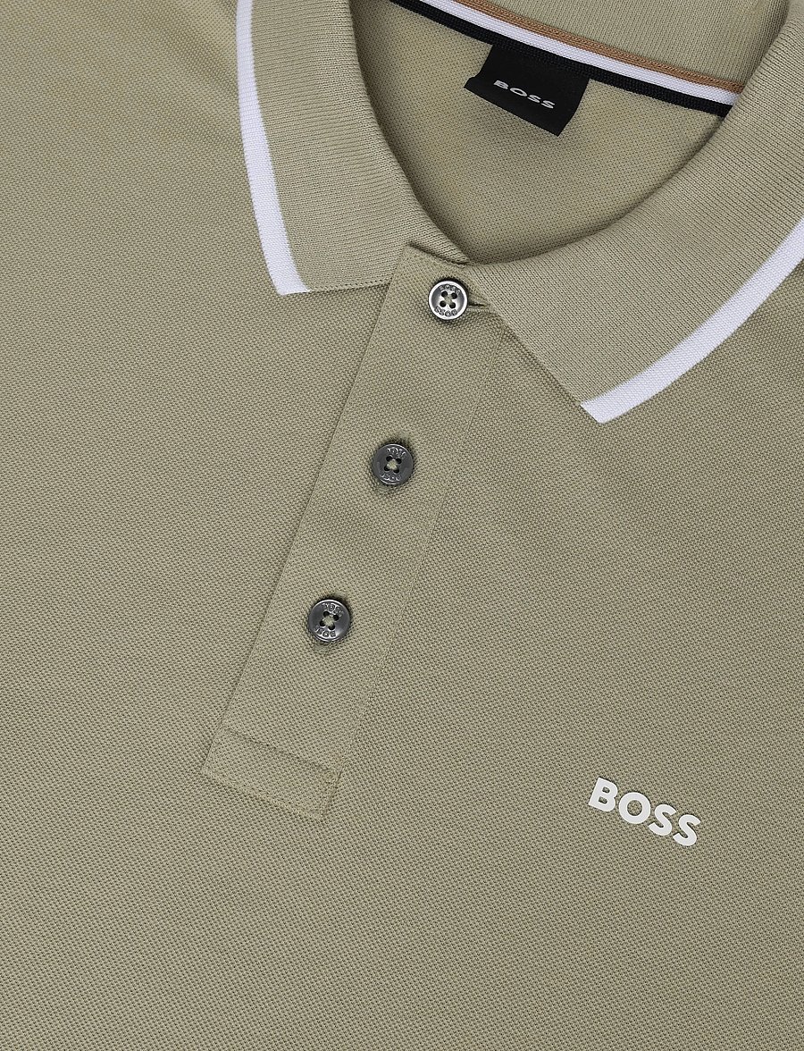 BOSS - Parlay 190 - kortärmade pikéer - dark beige - 5