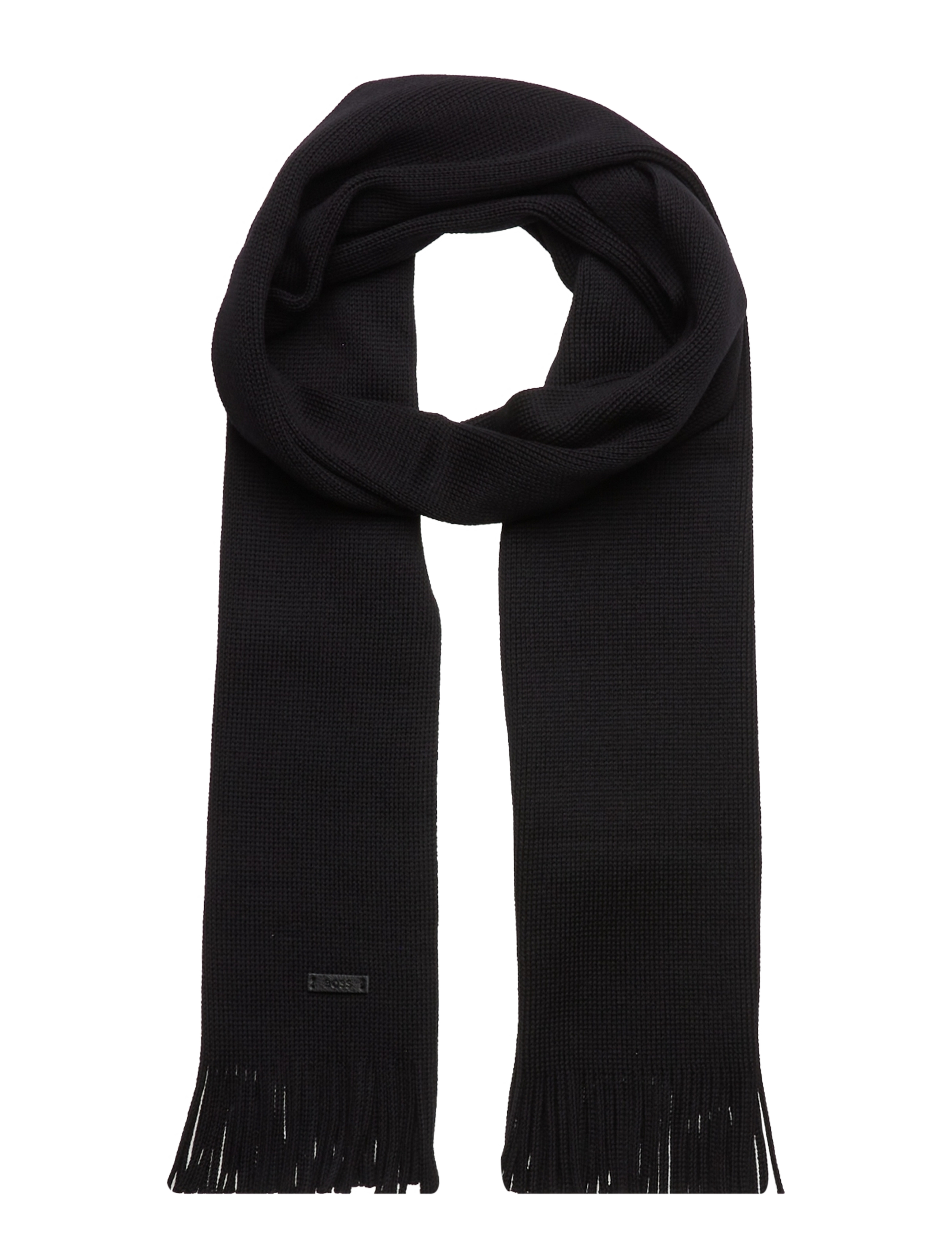 BOSS Albas, Herren, Gestrickter Schal, Schwarz, Gr.ONE SIZE