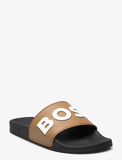 Boss smart casual logo pool best sale sliders