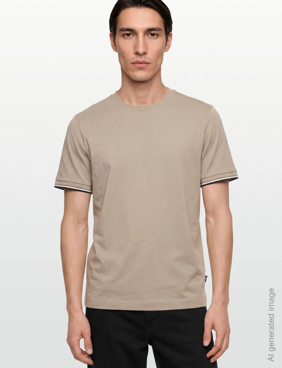 BOSS - Thompson 04 - lühikeste varrukatega t-särgid - open beige - 3
