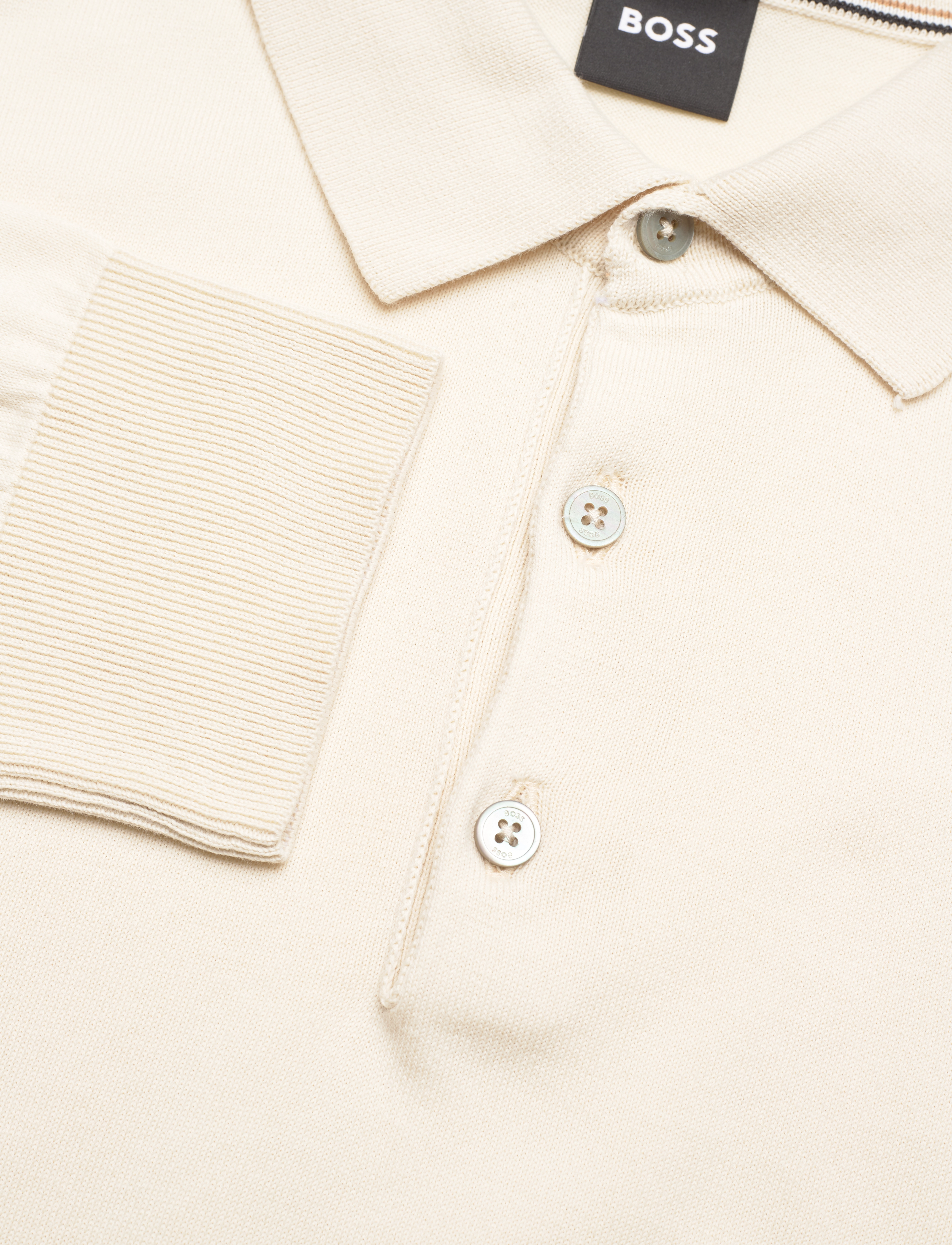 BOSS - Gemello-P - long-sleeved knitted polos - open white - 2