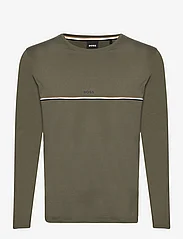 BOSS - Unique LS-Shirt - långärmade t-shirts - dark green - 0
