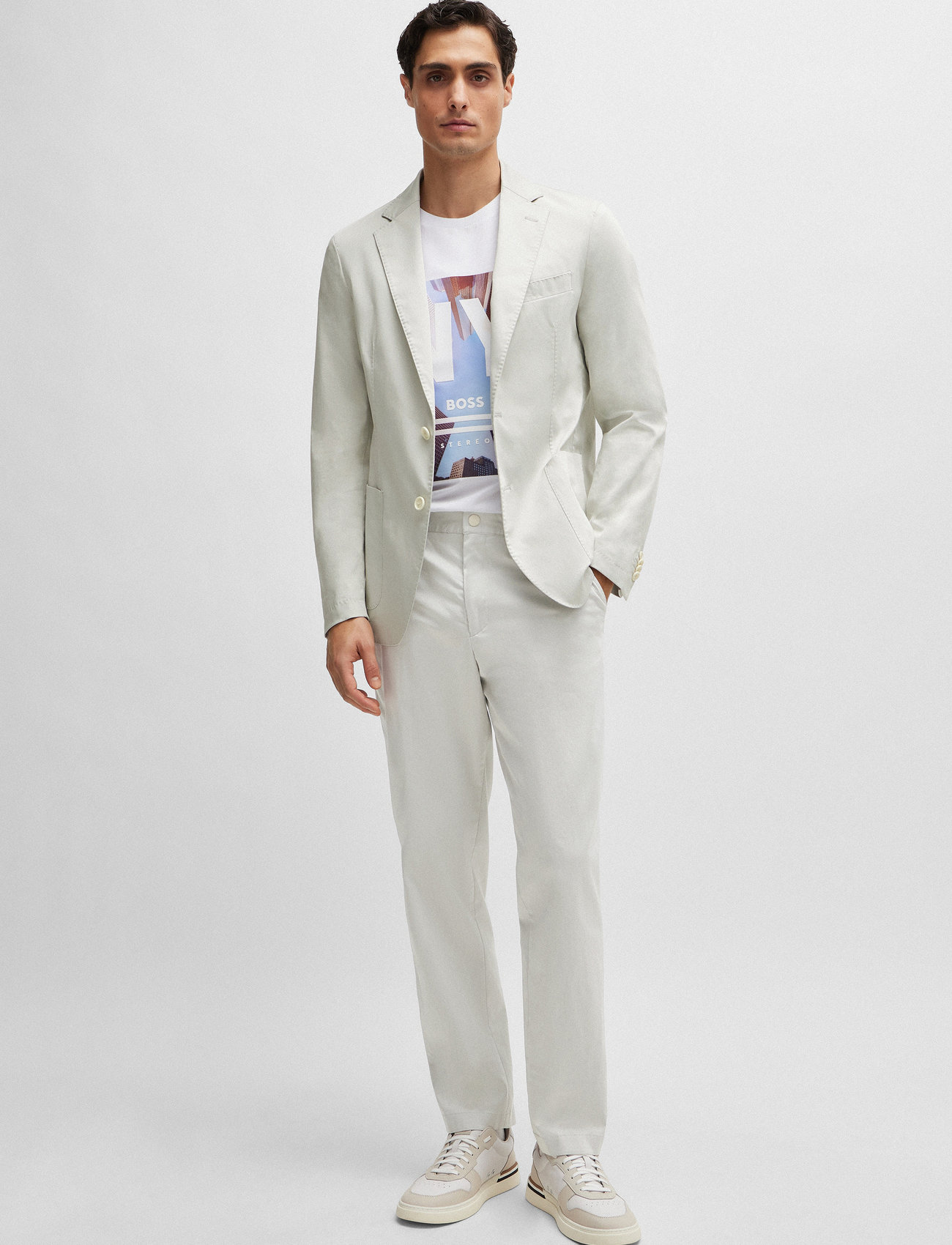 BOSS - Tiburt 511 - sügisesed riided - natural - 2