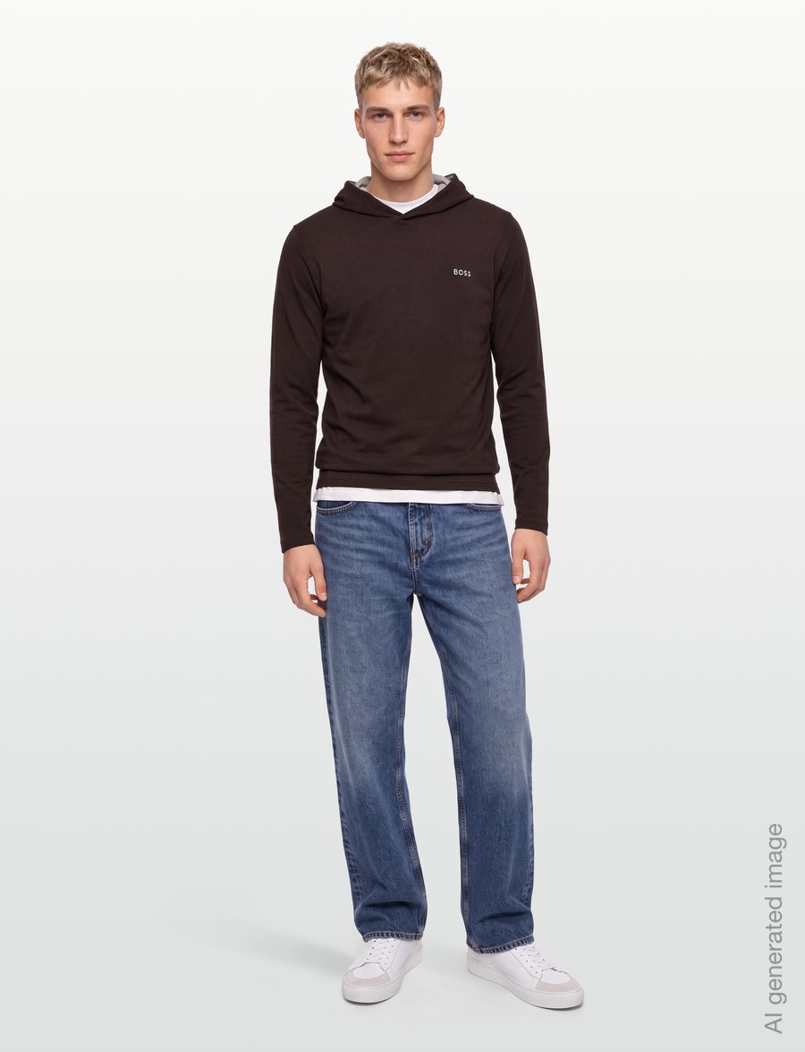 BOSS - Mix&Match LS-Shirt H - pysjamasoverdeler - dark brown - 0