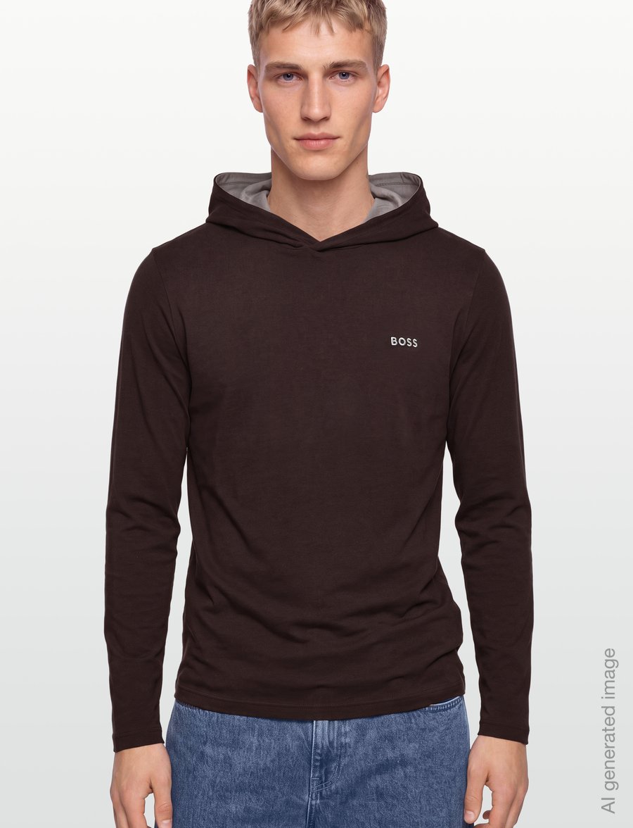 BOSS - Mix&Match LS-Shirt H - pysjamasoverdeler - dark brown - 3