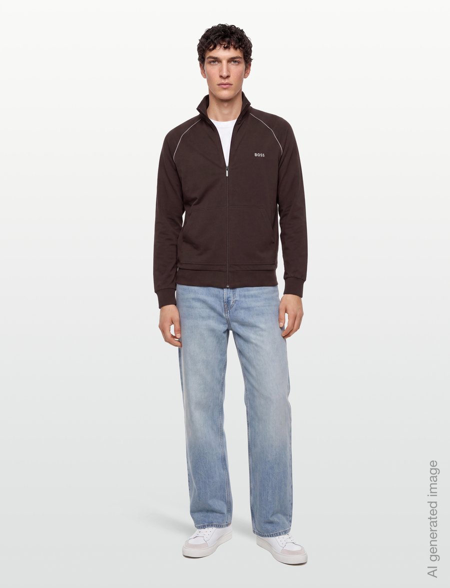BOSS - Mix&Match Jacket Z - sweatshirts - dark brown - 0