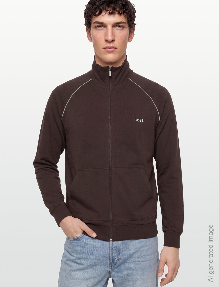 BOSS - Mix&Match Jacket Z - sweatshirts - dark brown - 3