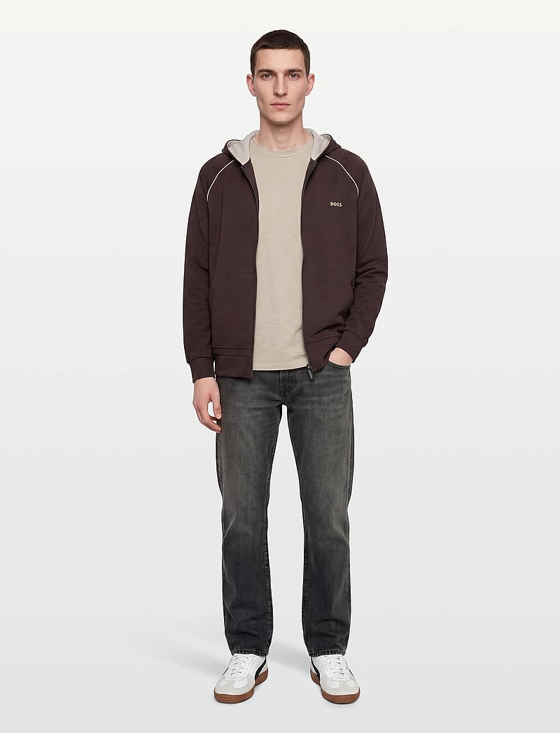 BOSS - Mix&Match Jacket H - hoodies - dark brown - 0