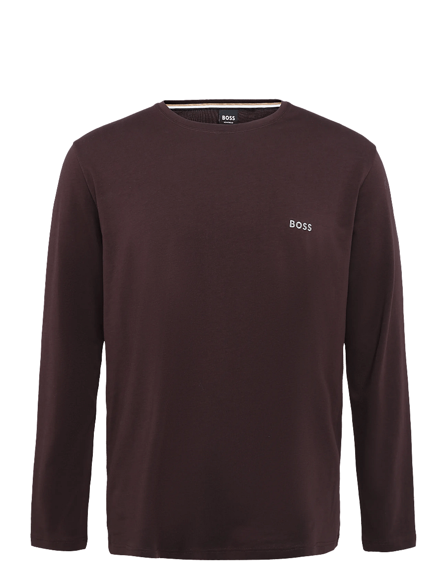 BOSS - Mix&Match LS-Shirt R - langærmede t-shirts - dark brown - 0