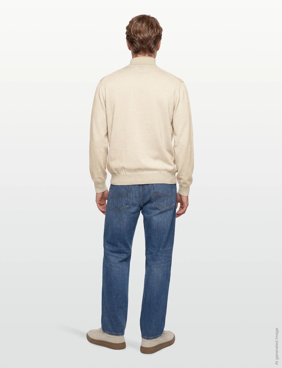 BOSS - Padro-L - pullover mit halbem reißverschluss - open white - 4