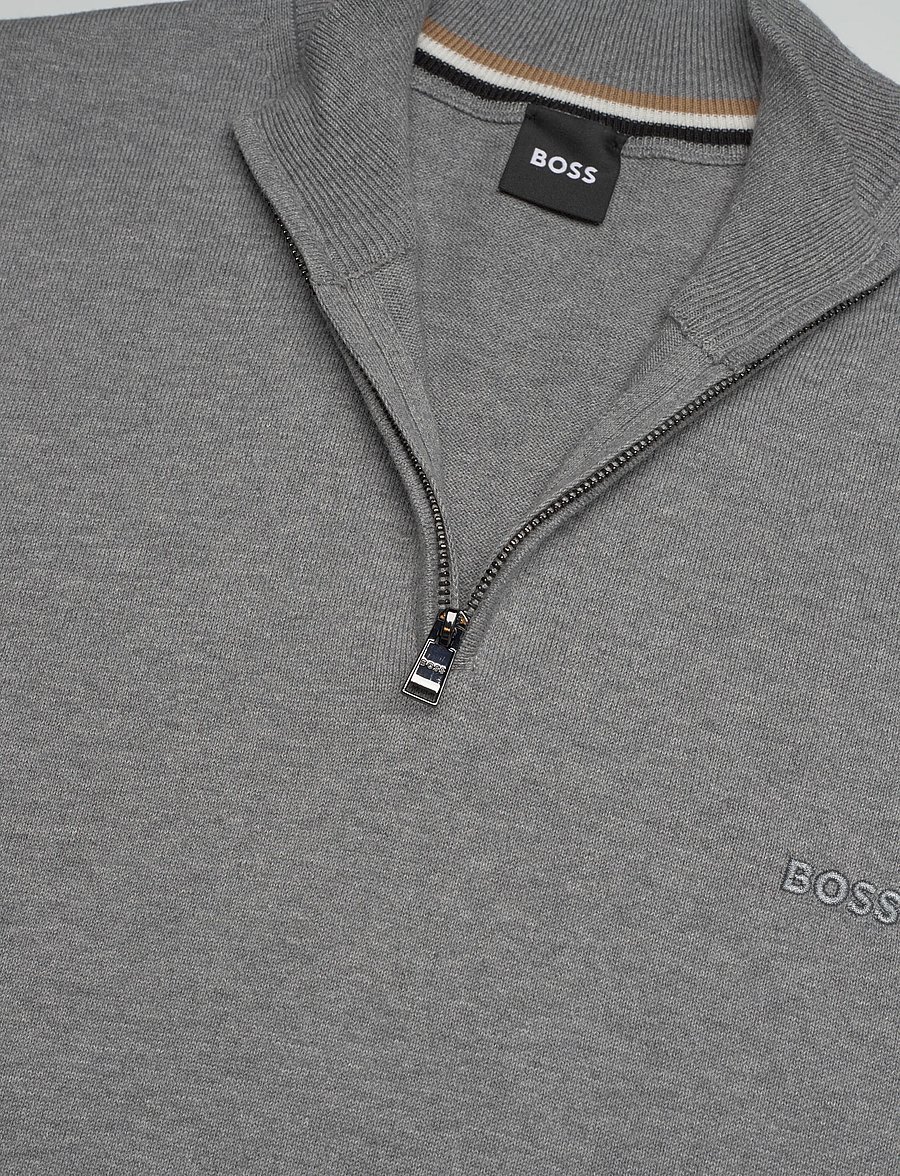 BOSS - Padro-L - pullover mit halbem reißverschluss - silver - 2