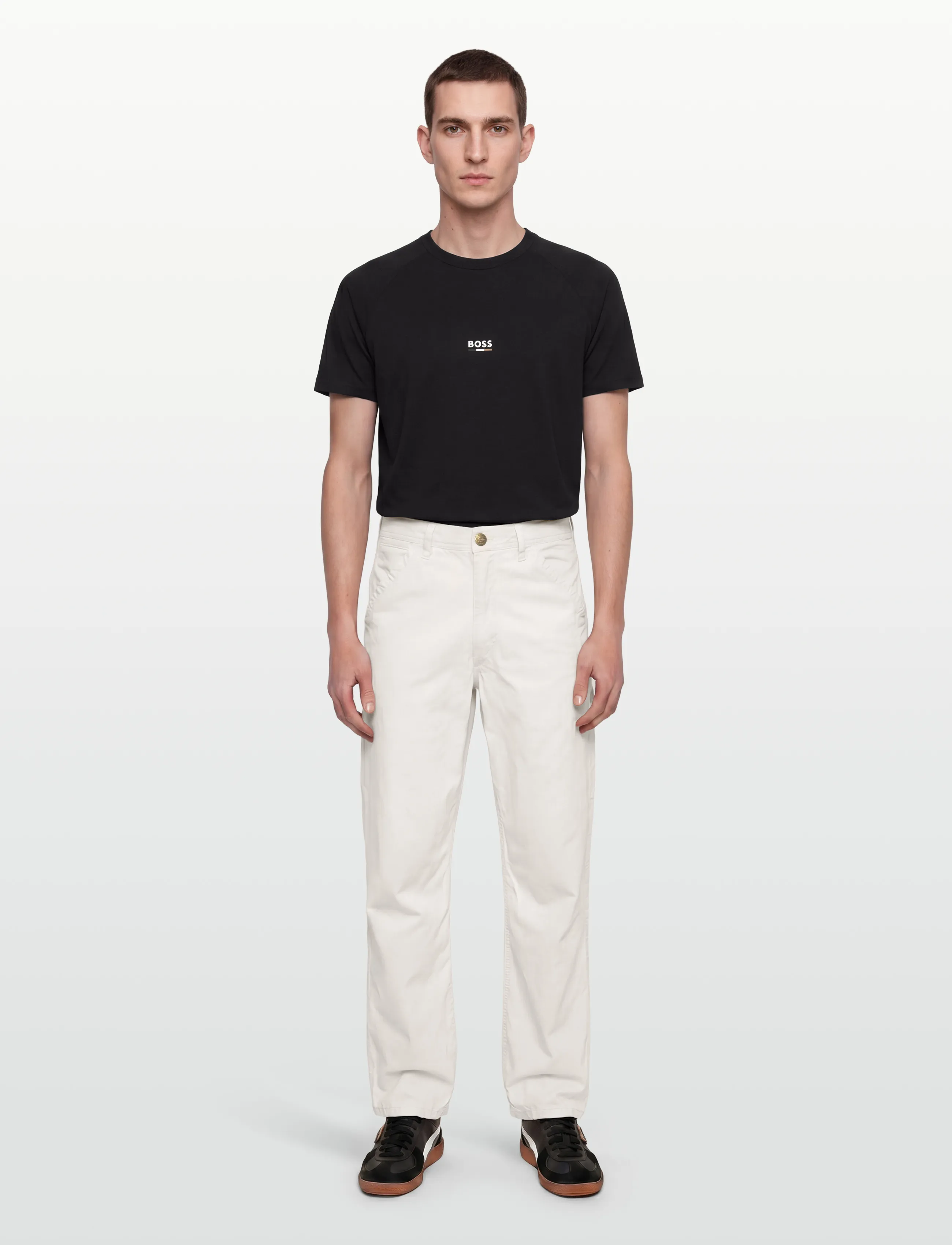 BOSS T-Shirt Rn Slim Fit, L, Black, T-Shirts > Kortærmede, Herre