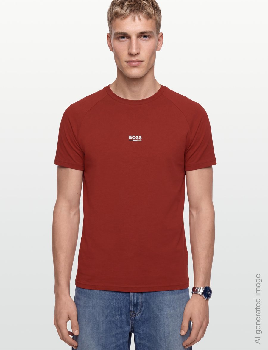 BOSS - T-Shirt RN Slim Fit - lühikeste varrukatega t-särgid - medium red - 3