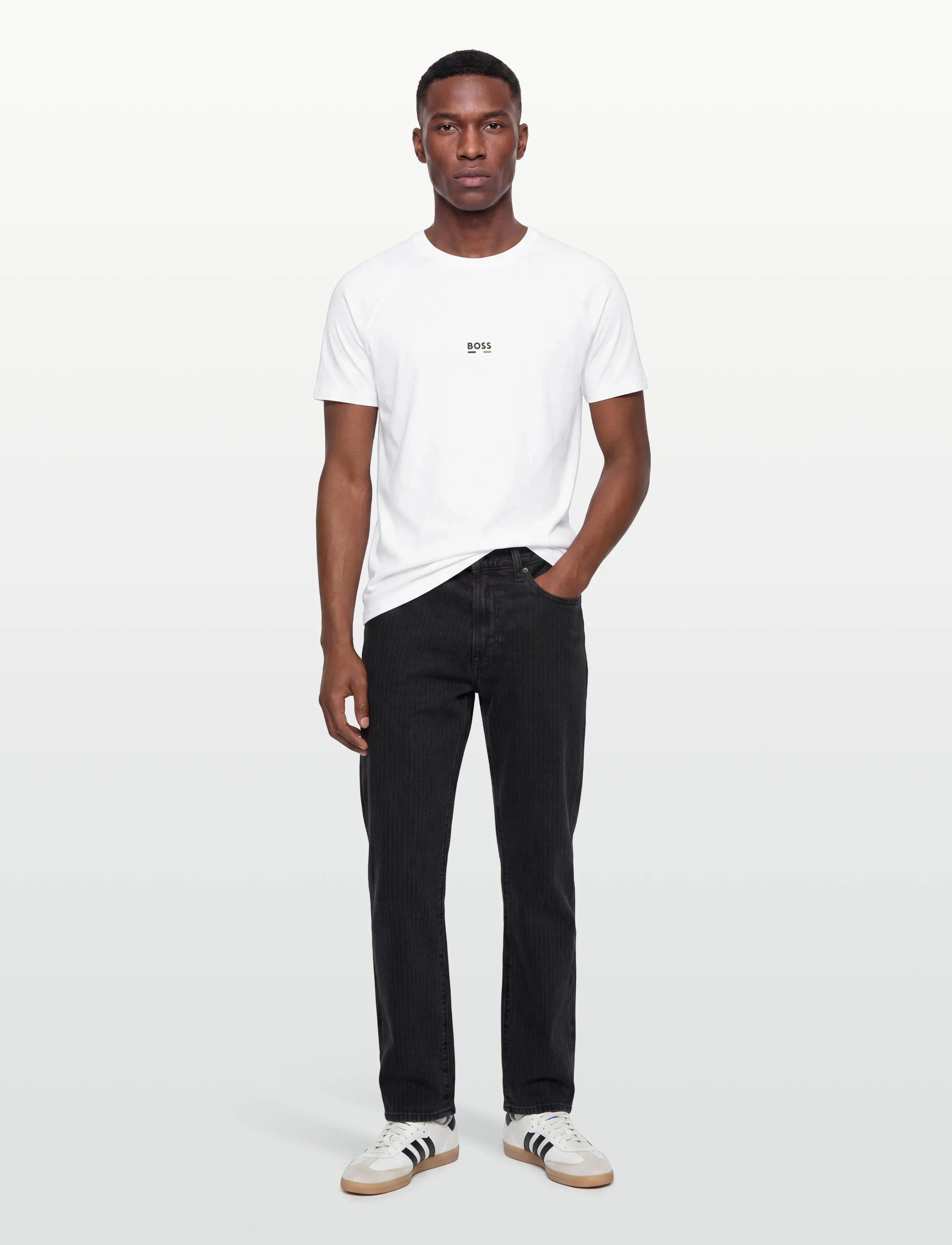 BOSS T-Shirt Rn Slim Fit, XXL, T-shirts, Weiß - Short-sleeved, Männerswear