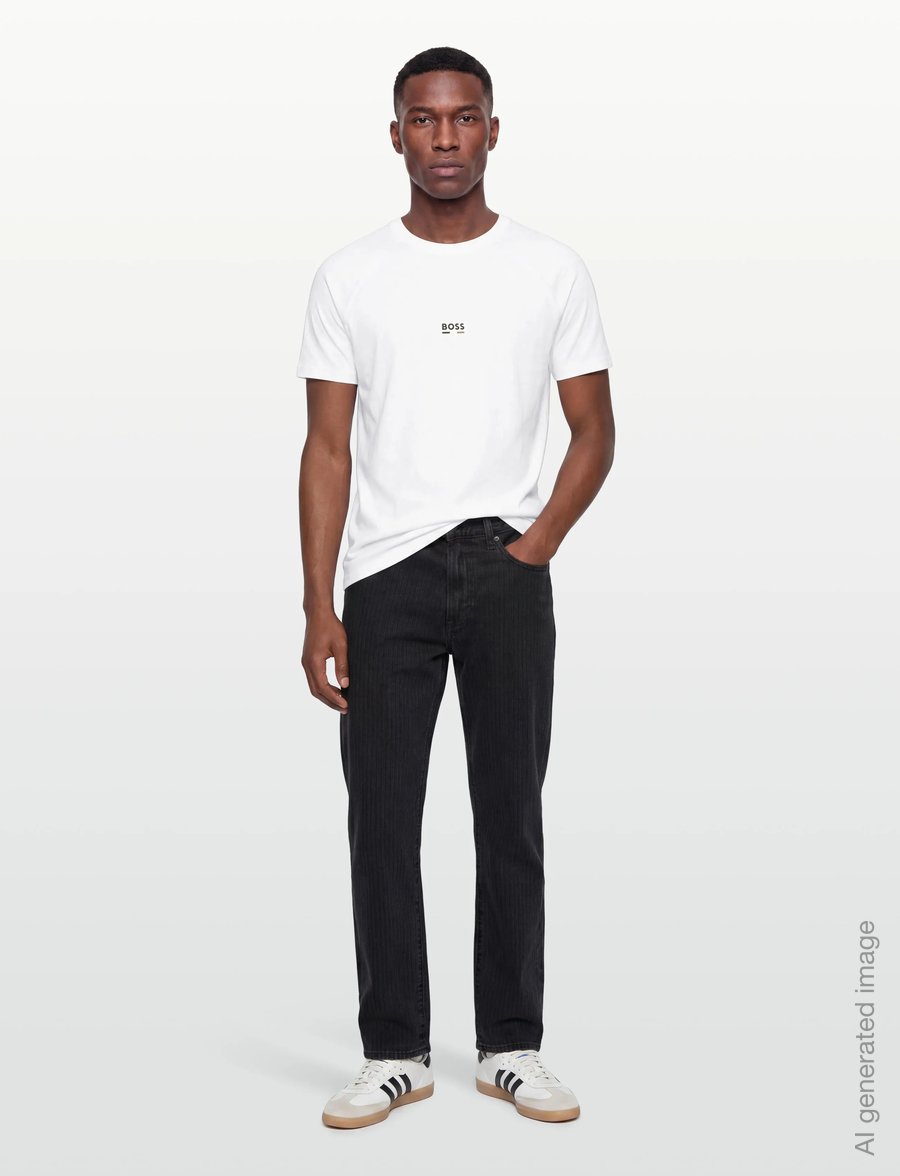 BOSS - T-Shirt RN Slim Fit - kurzärmelige t-shirts - natural - 0