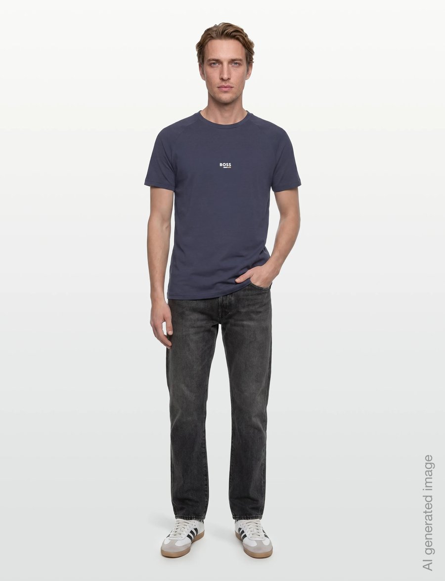 BOSS - T-Shirt RN Slim Fit - kortærmede t-shirts - navy - 0