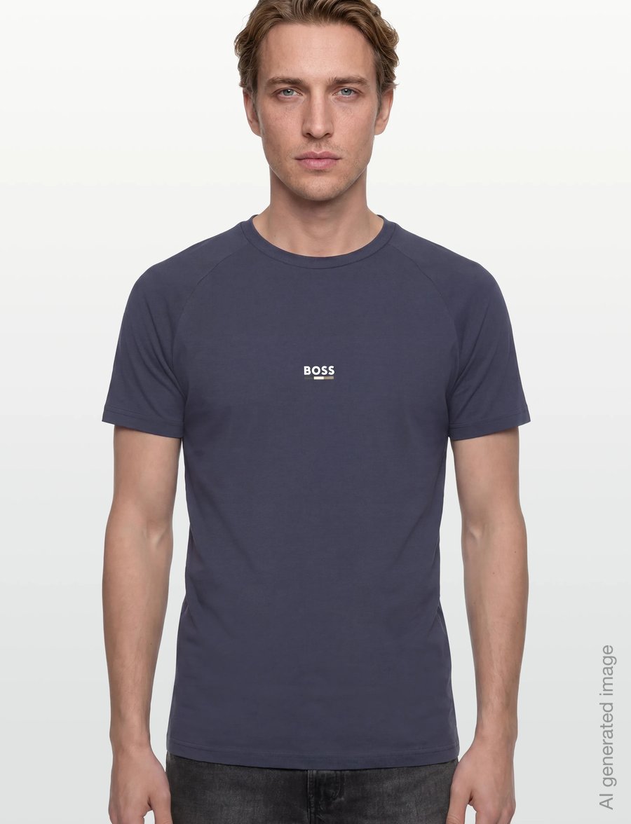 BOSS - T-Shirt RN Slim Fit - kortærmede t-shirts - navy - 3
