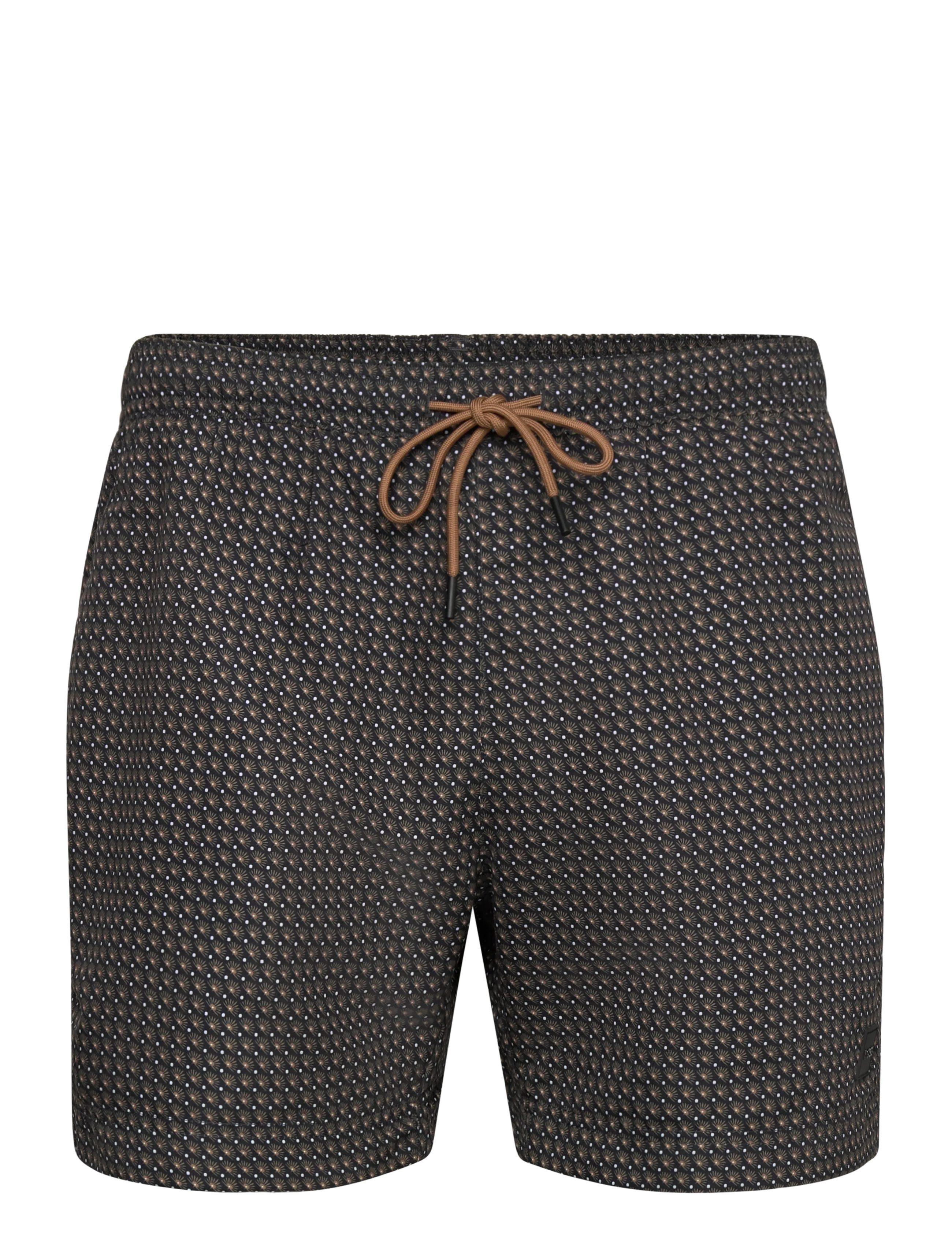BOSS Vibe, Mænd, Mønstrede Badeshorts, Sort, Str: S