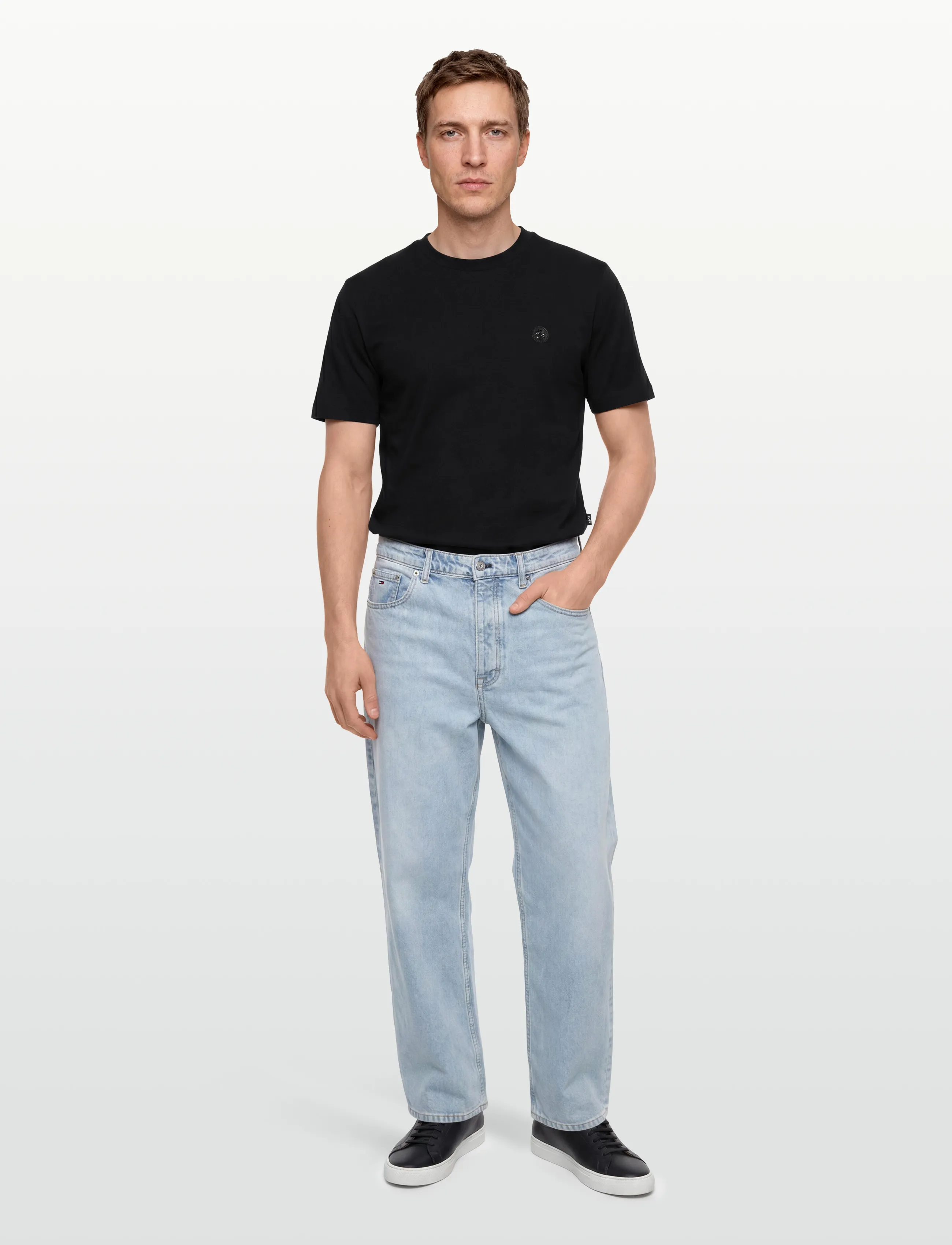 BOSS C-Taut 01, Mænd, Rund Hals T-shirt, Sort, Str: M