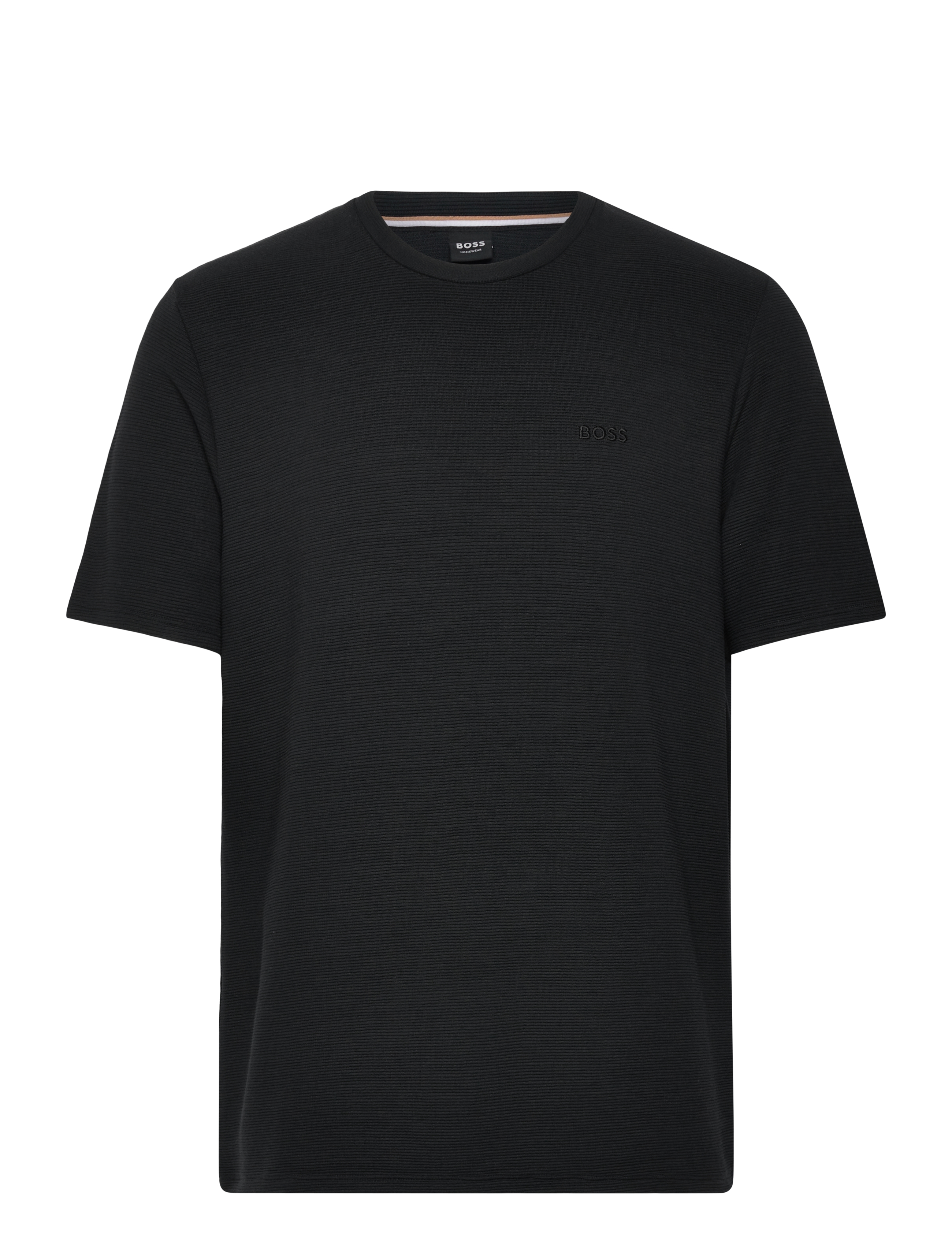 BOSS Rib T-Shirt - Tøj - BLACK / black