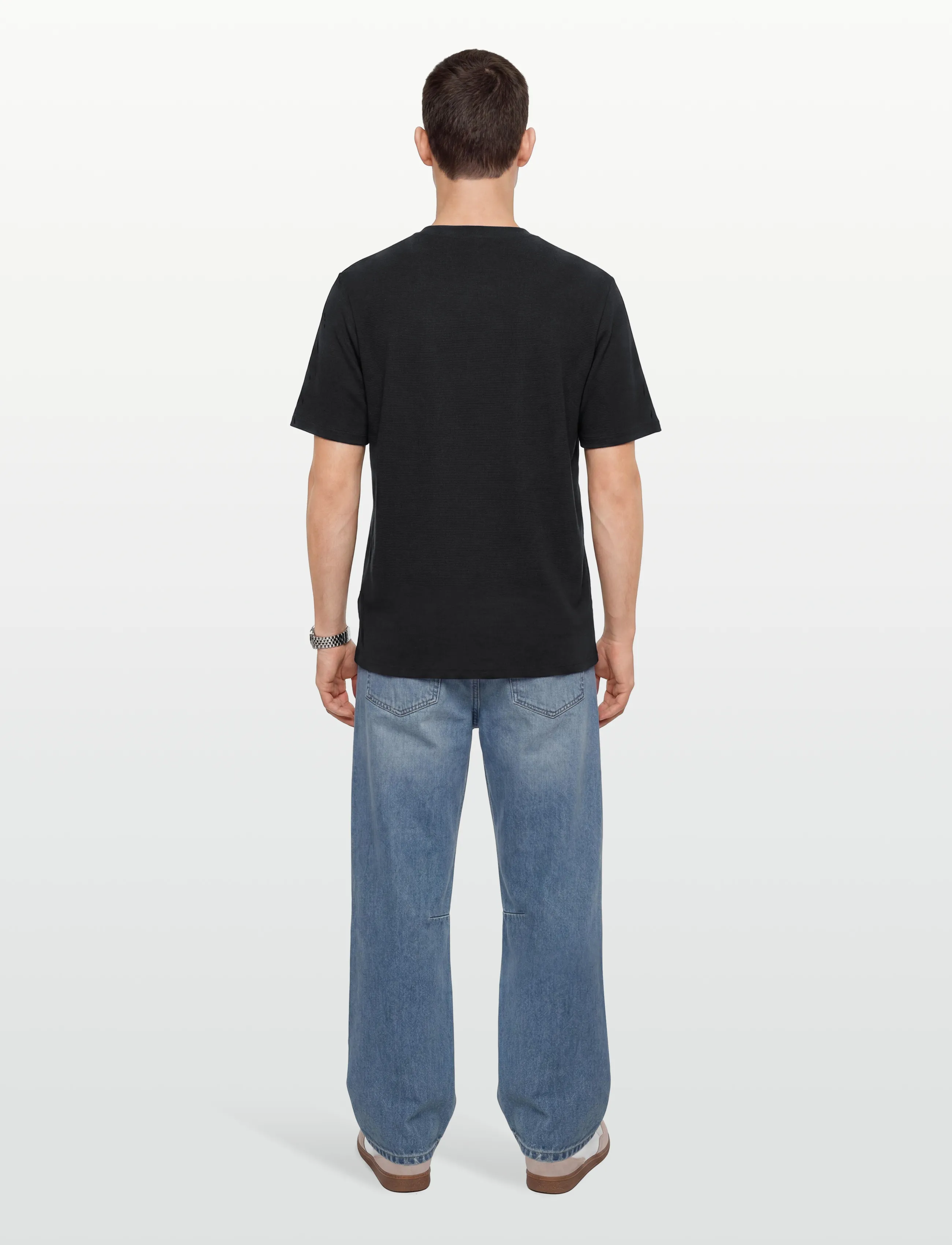 BOSS - Rib T-Shirt - short-sleeved t-shirts - black - 4