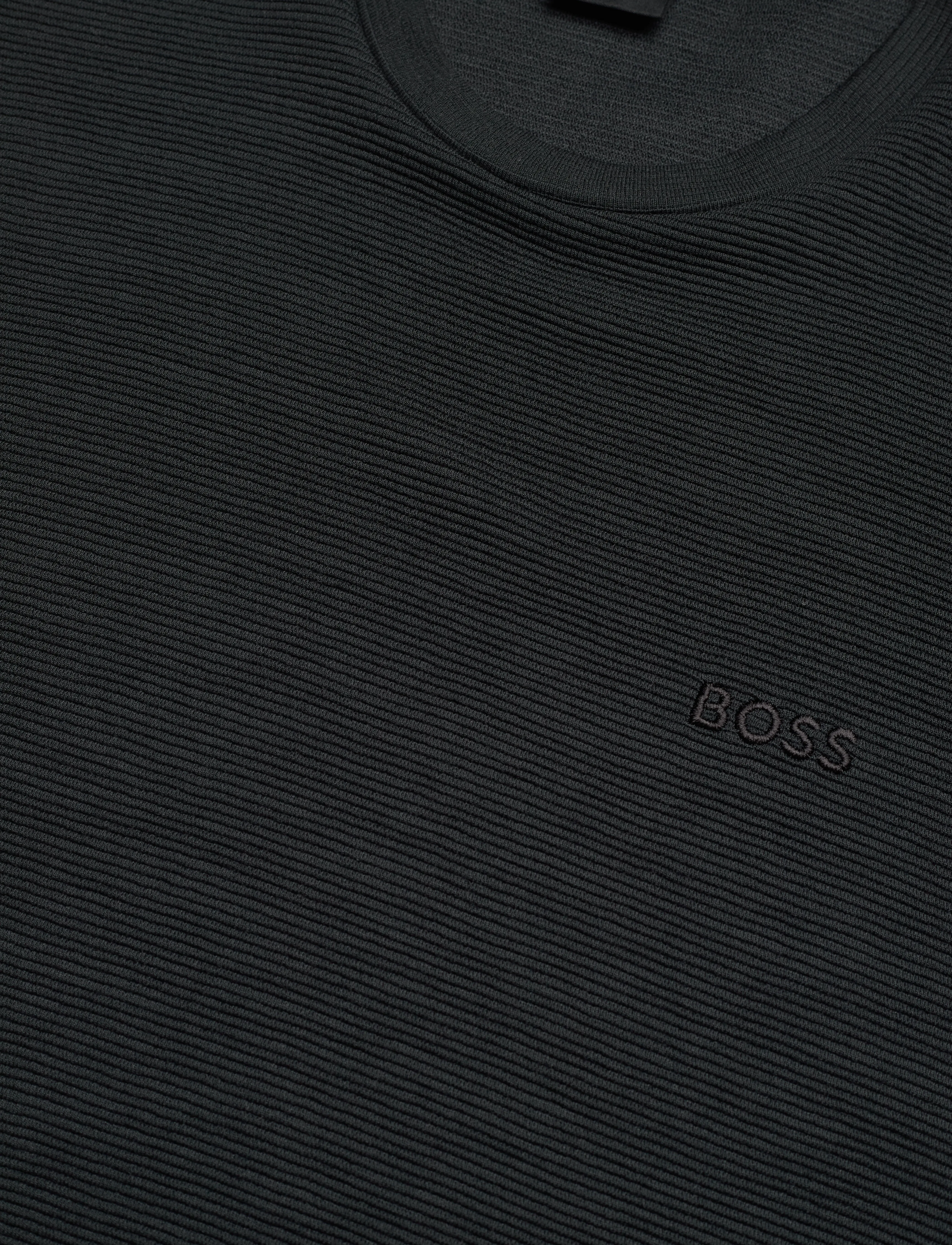 BOSS - Rib T-Shirt - kortärmade t-shirts - black - 2