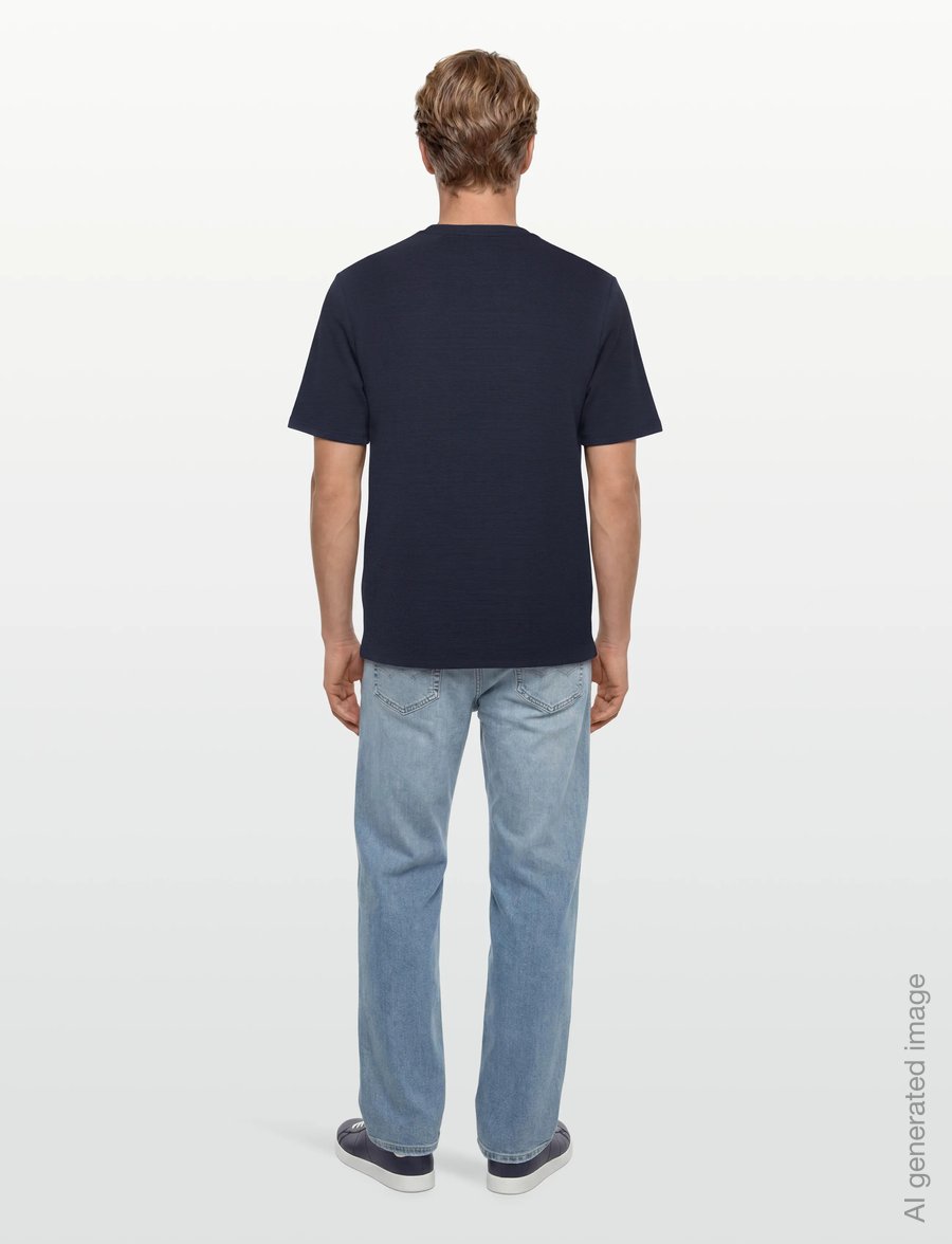 BOSS - Rib T-Shirt - lühikeste varrukatega t-särgid - dark blue - 4