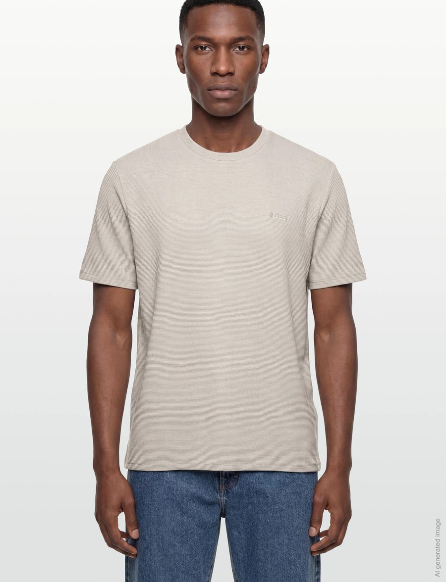 BOSS - Rib T-Shirt - t-shirts à manches courtes - open grey - 3