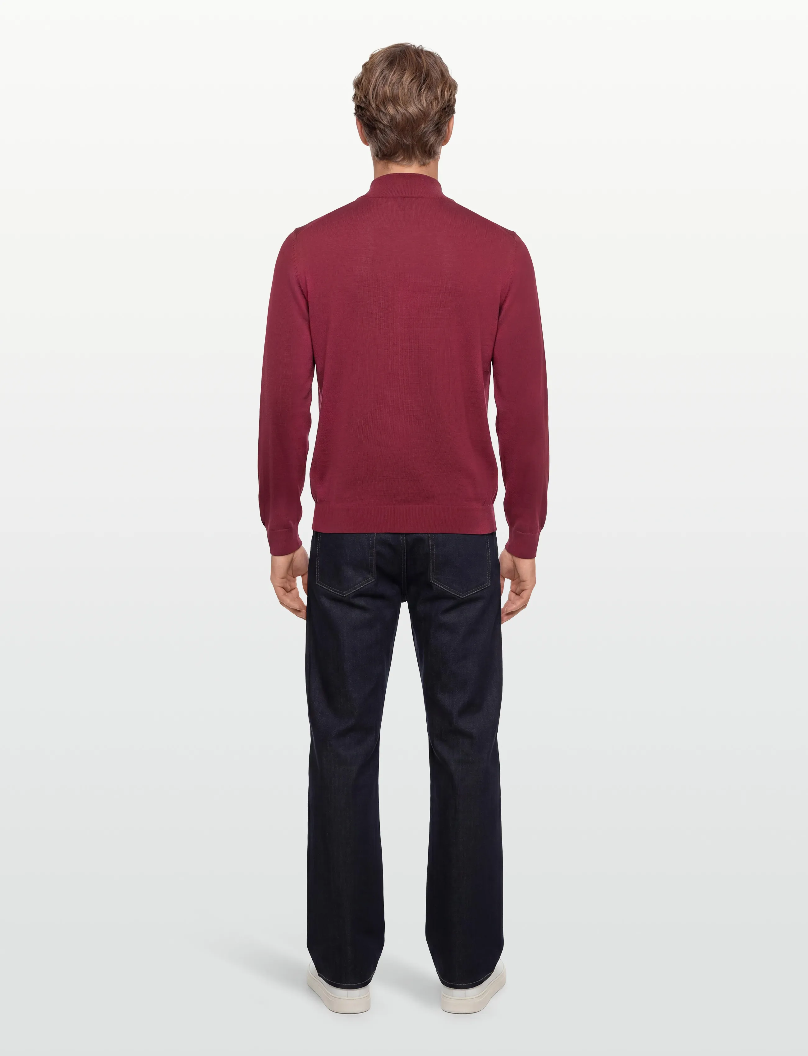 BOSS - Ebenji - pullover mit halbem reißverschluss - dark red - 4