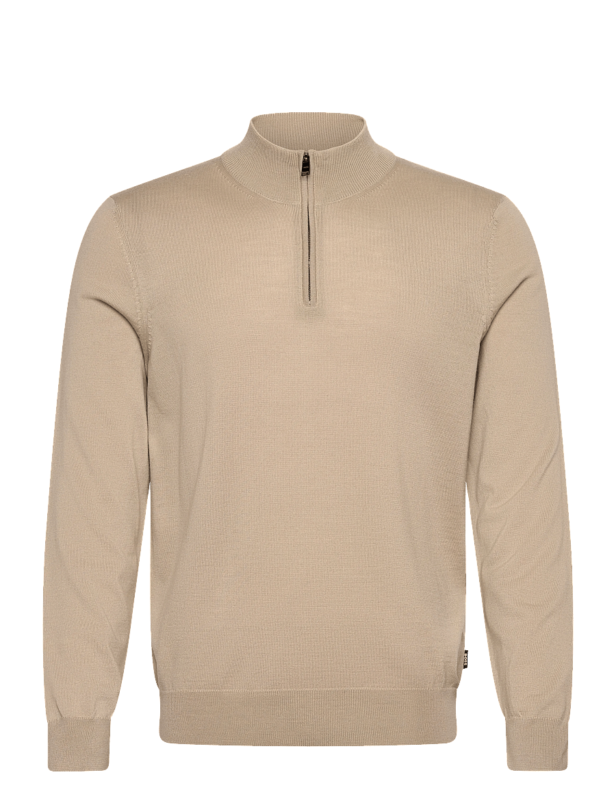 BOSS - Ebenji - half zip jumpers - light beige - 1