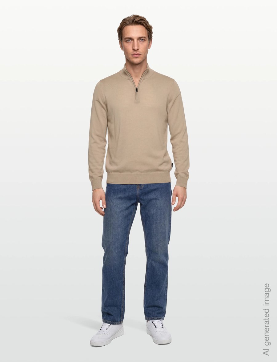 BOSS - Ebenji - half zip jumpers - light beige - 0