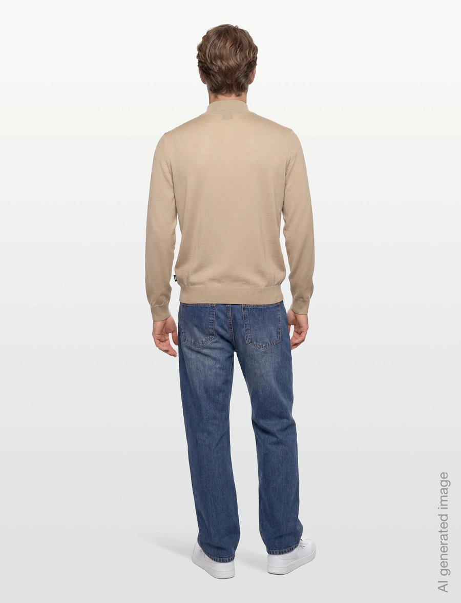 BOSS - Ebenji - half zip jumpers - light beige - 4
