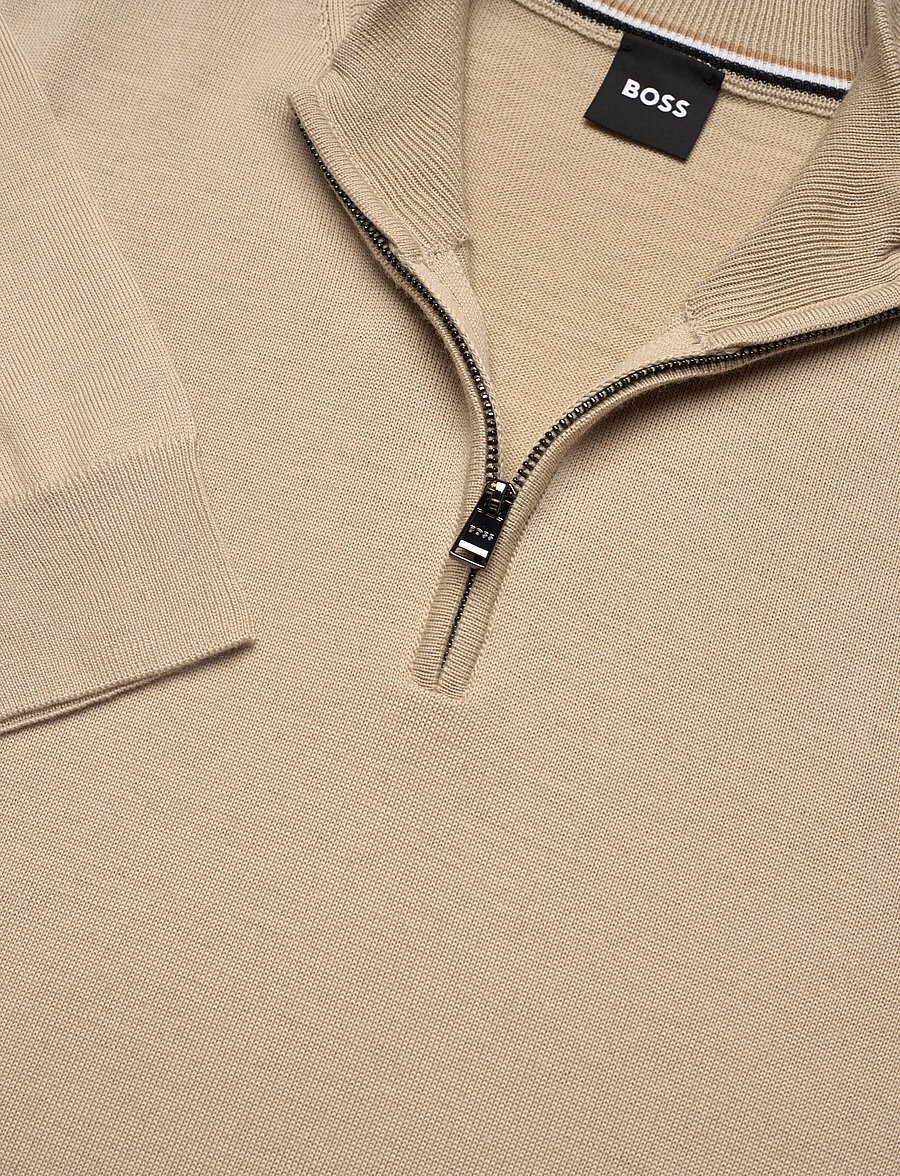 BOSS - Ebenji - half zip jumpers - light beige - 5