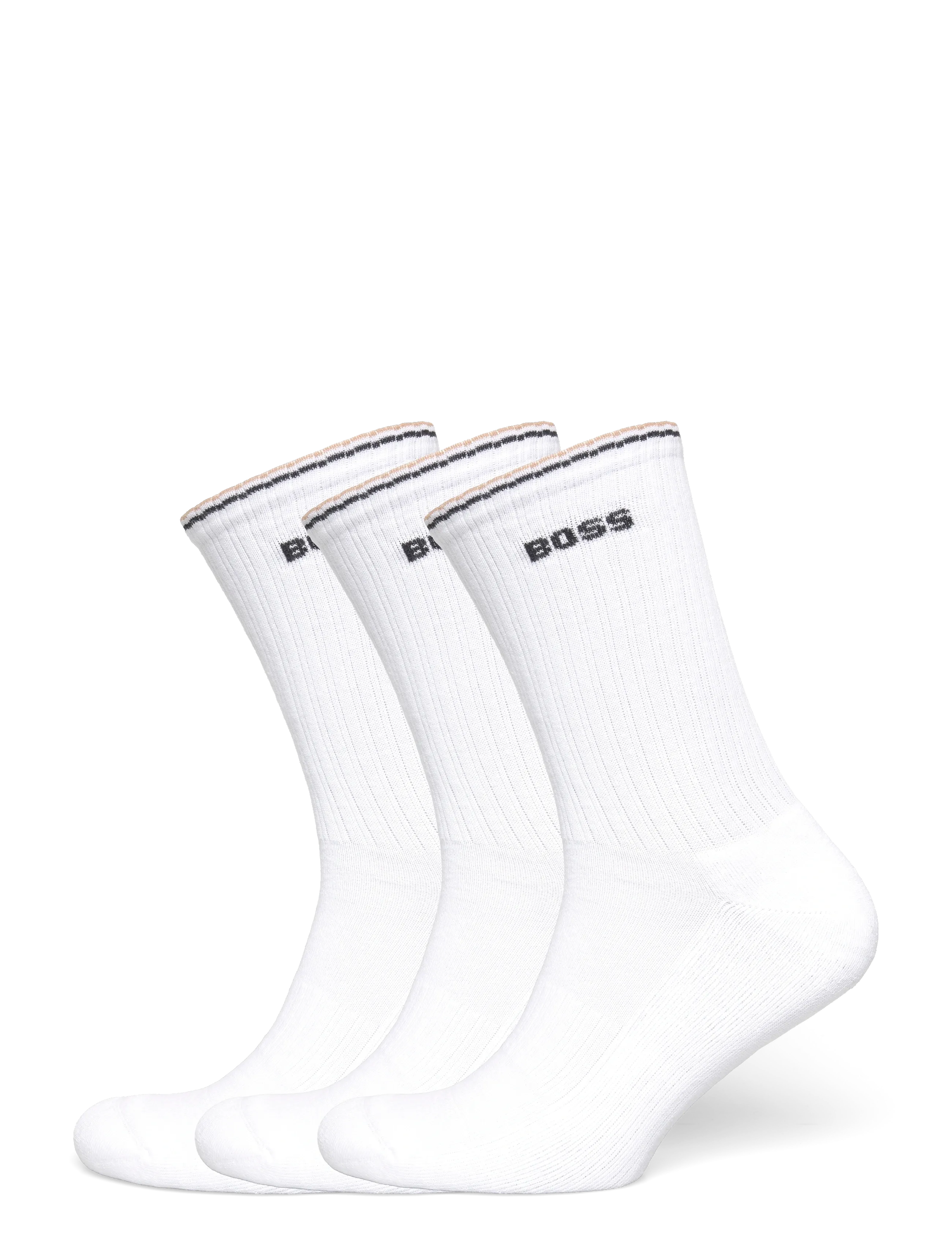 BOSS 3P QS Rib Stripe CC - Sokid - WHITE / white