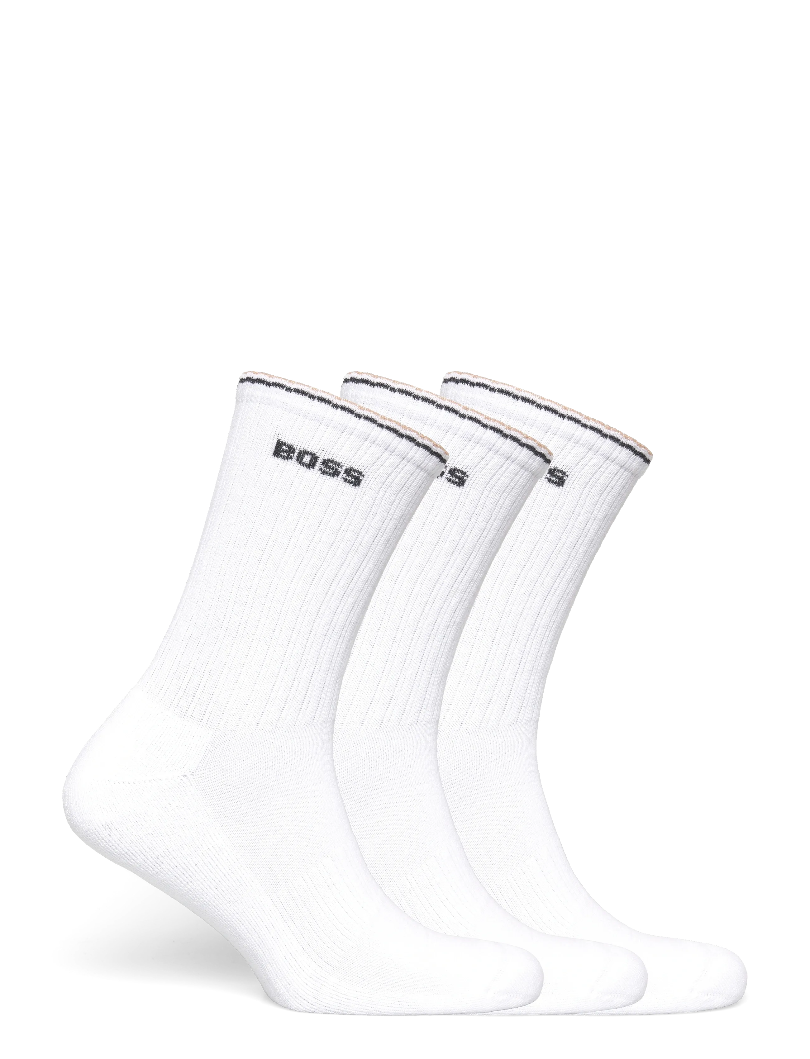 BOSS - 3P QS Rib Stripe CC - klasiskas zeķes - white - 1