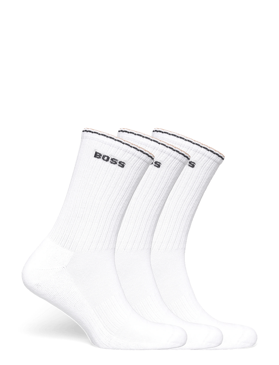 BOSS - 3P QS Rib Stripe CC - crew sokkar - white - 1