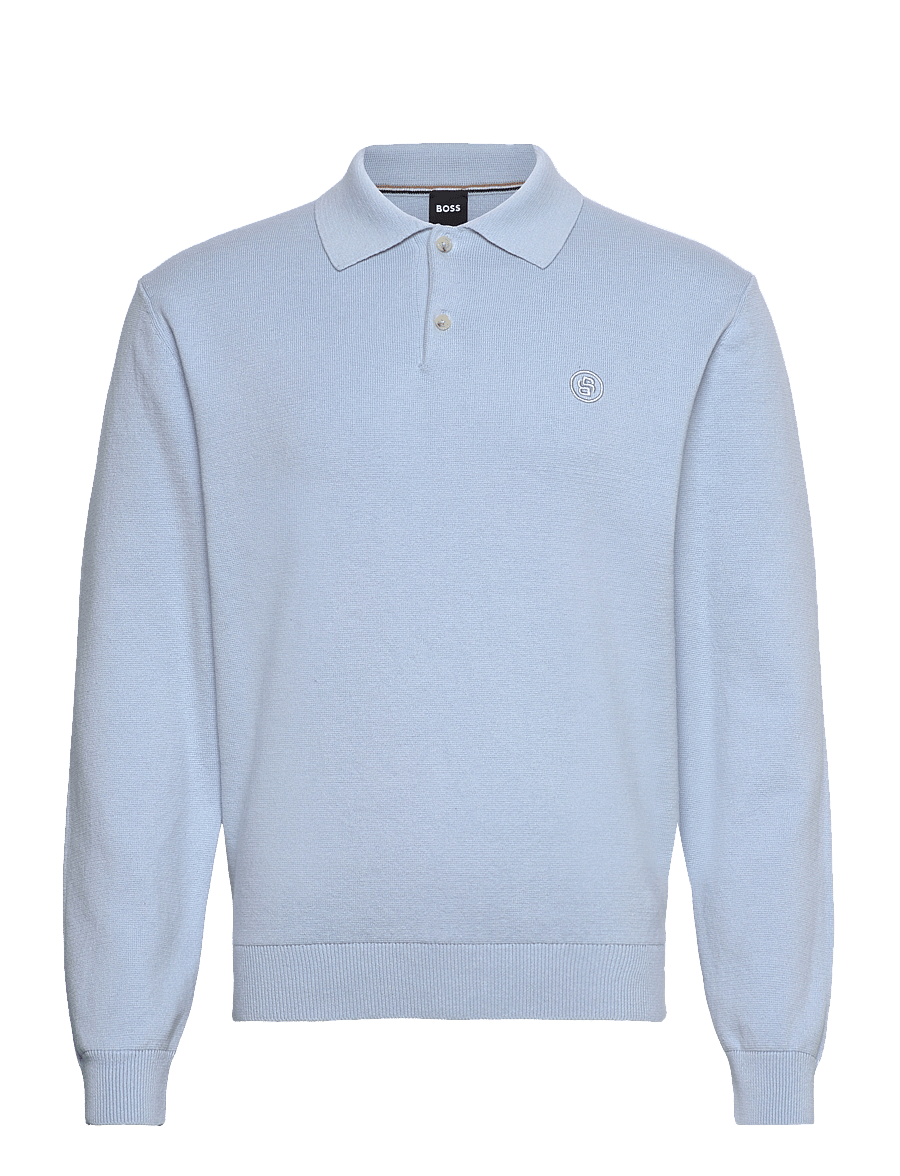 BOSS - C-Baltazar - langärmelige strick-polohemden - light/pastel blue - 0