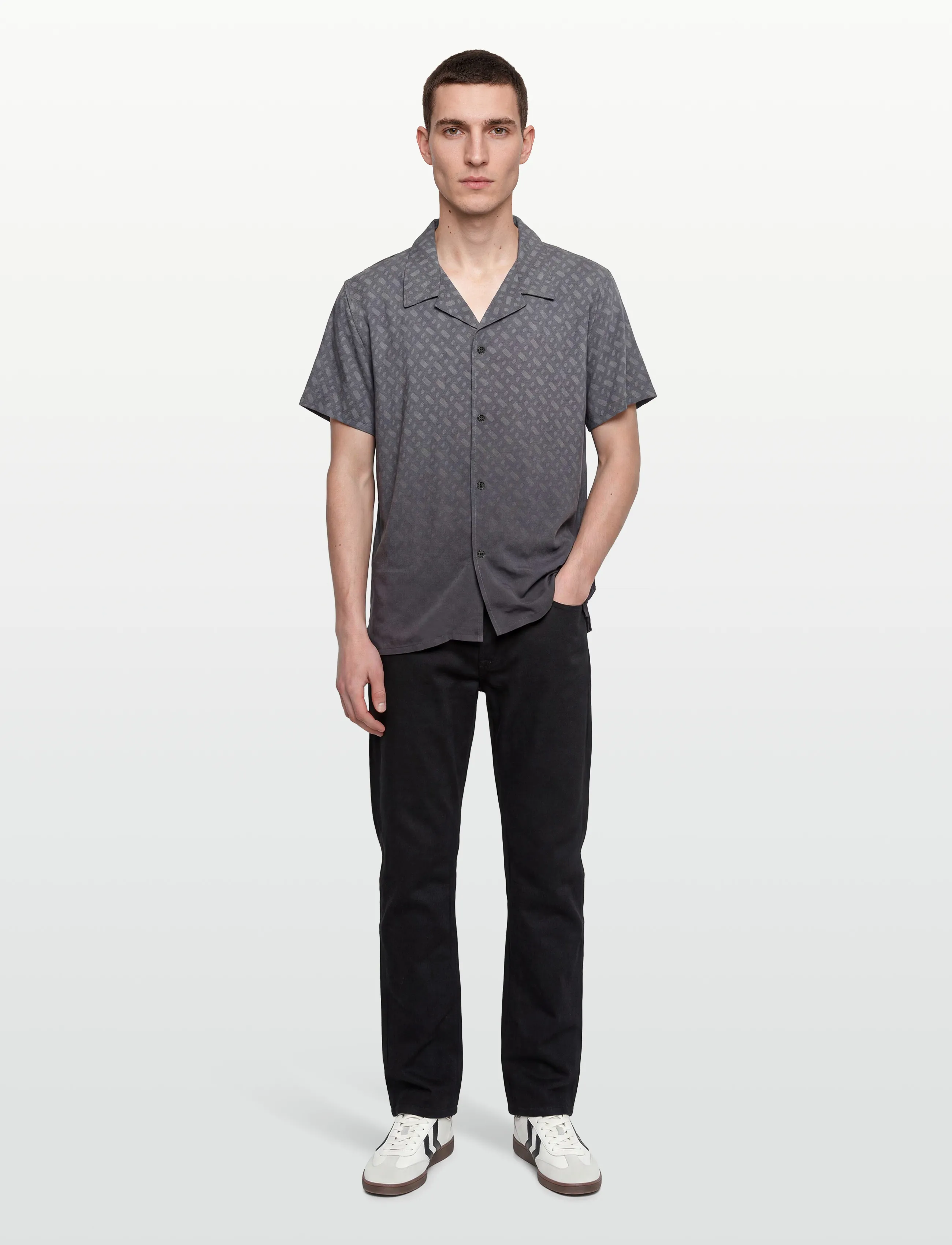 BOSS Vale_Shirt, L, Grey, Skjorter > Kortærmede, Herre