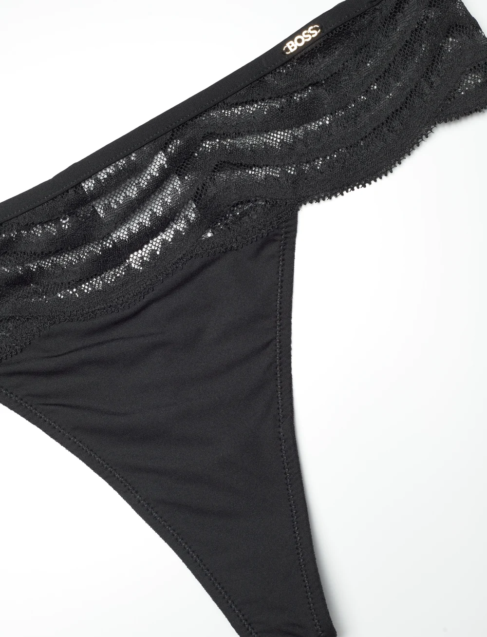 BOSS - THONG WAVE LACE - stringtrosor - black - 2
