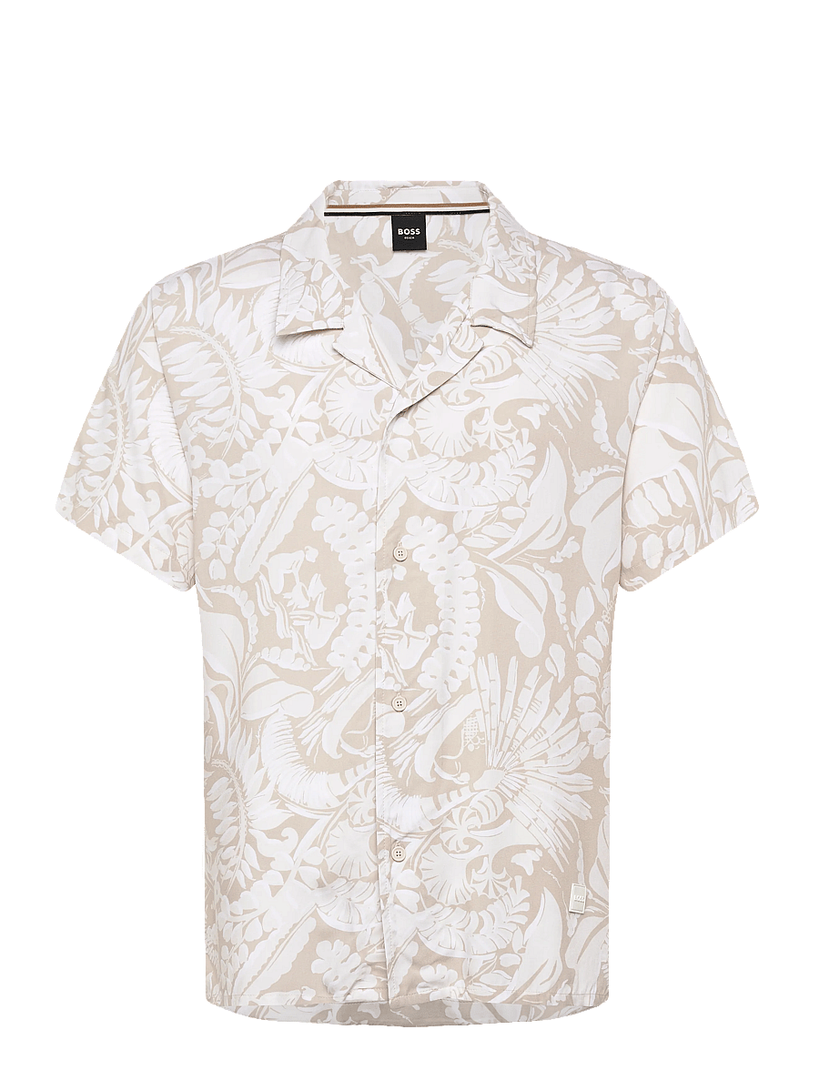 BOSS - Beach Shirt - short-sleeved shirts - light beige - 1