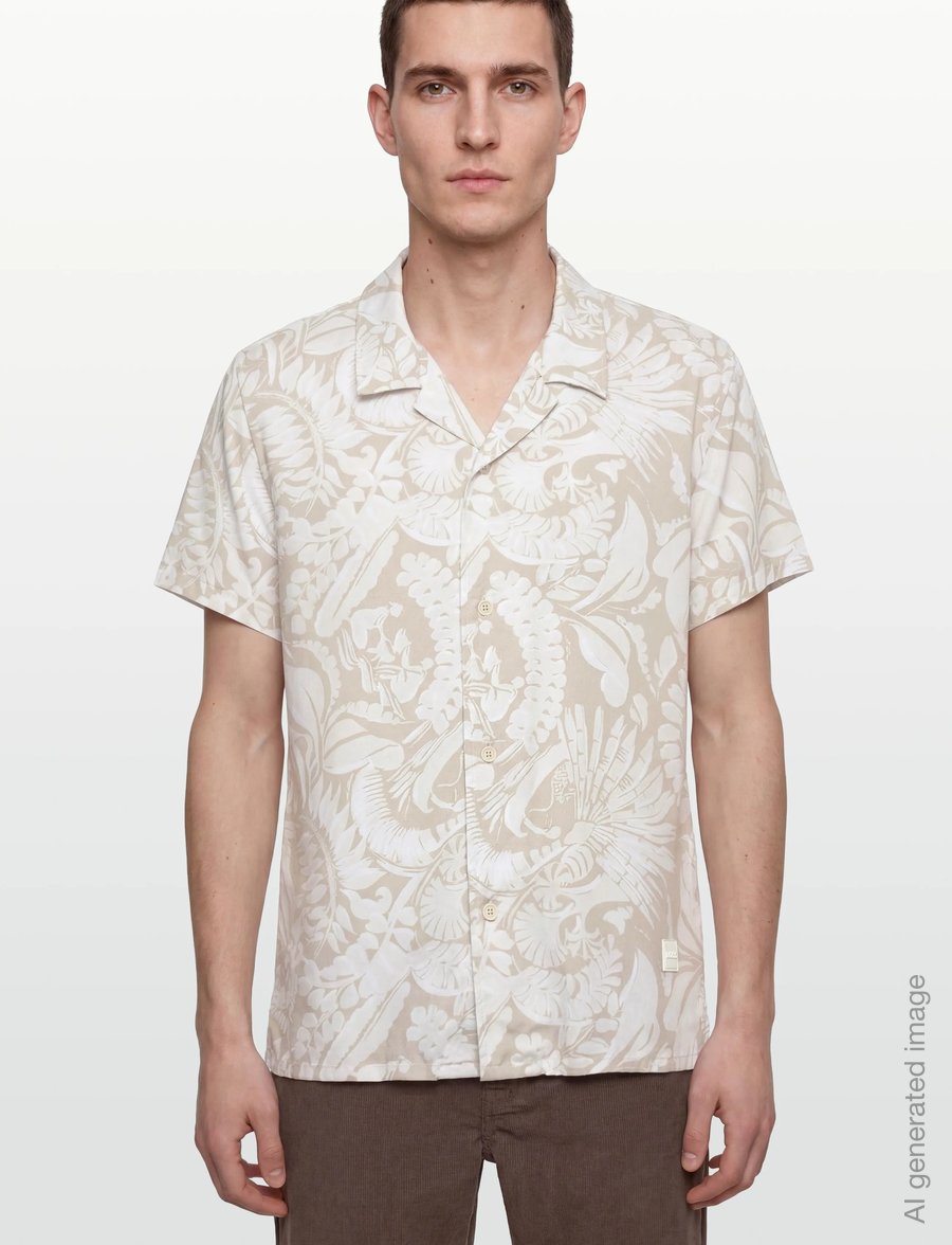 BOSS - Beach Shirt - short-sleeved shirts - light beige - 3