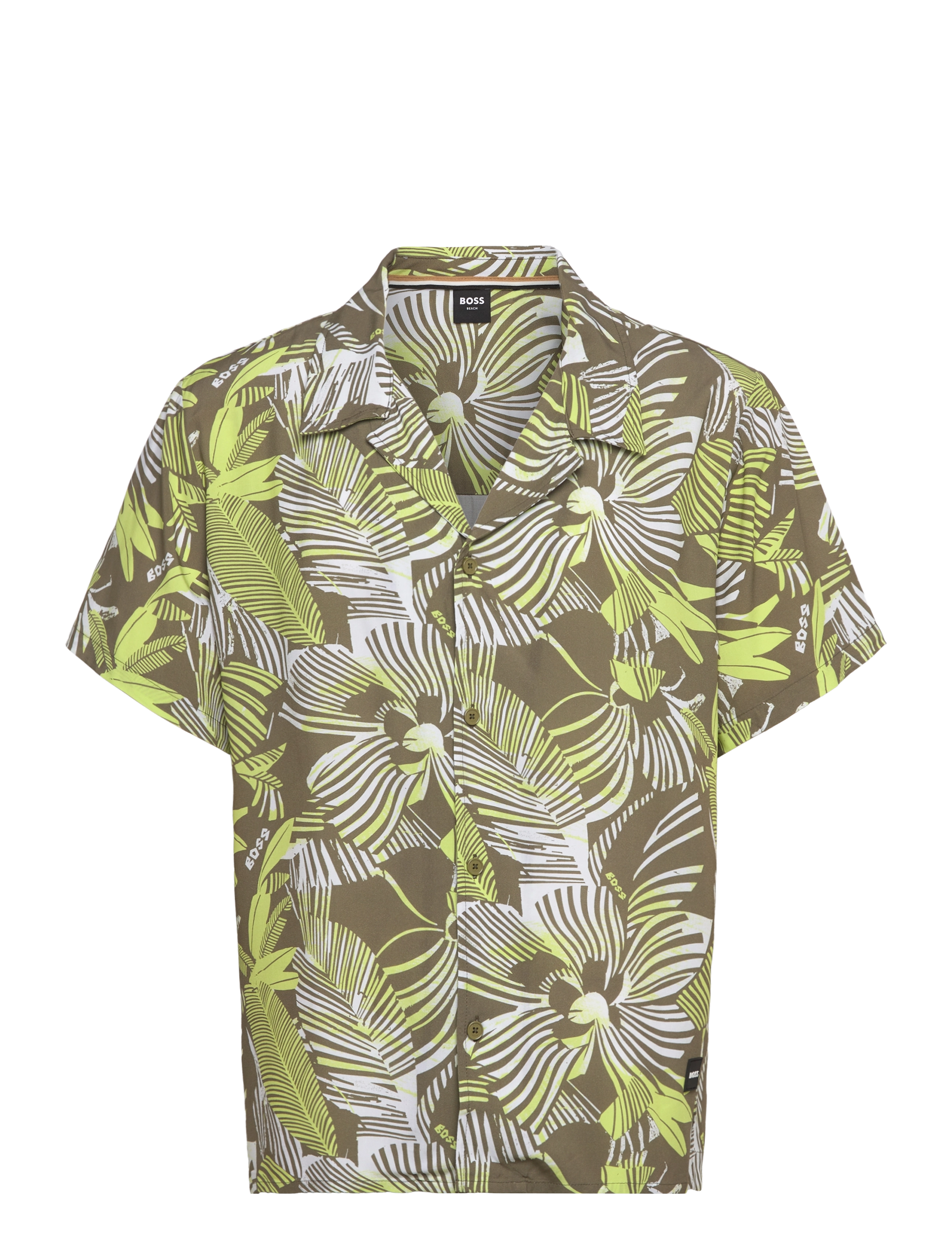 BOSS Beach Shirt, S, Shirts, Khakigrün - Short-sleeved, Männerswear
