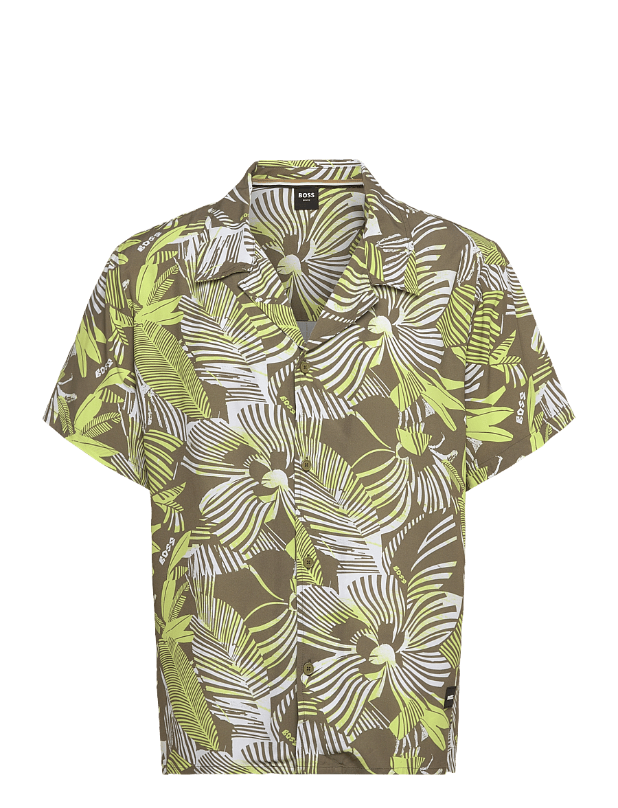 BOSS - Beach Shirt - short-sleeved shirts - medium green - 0