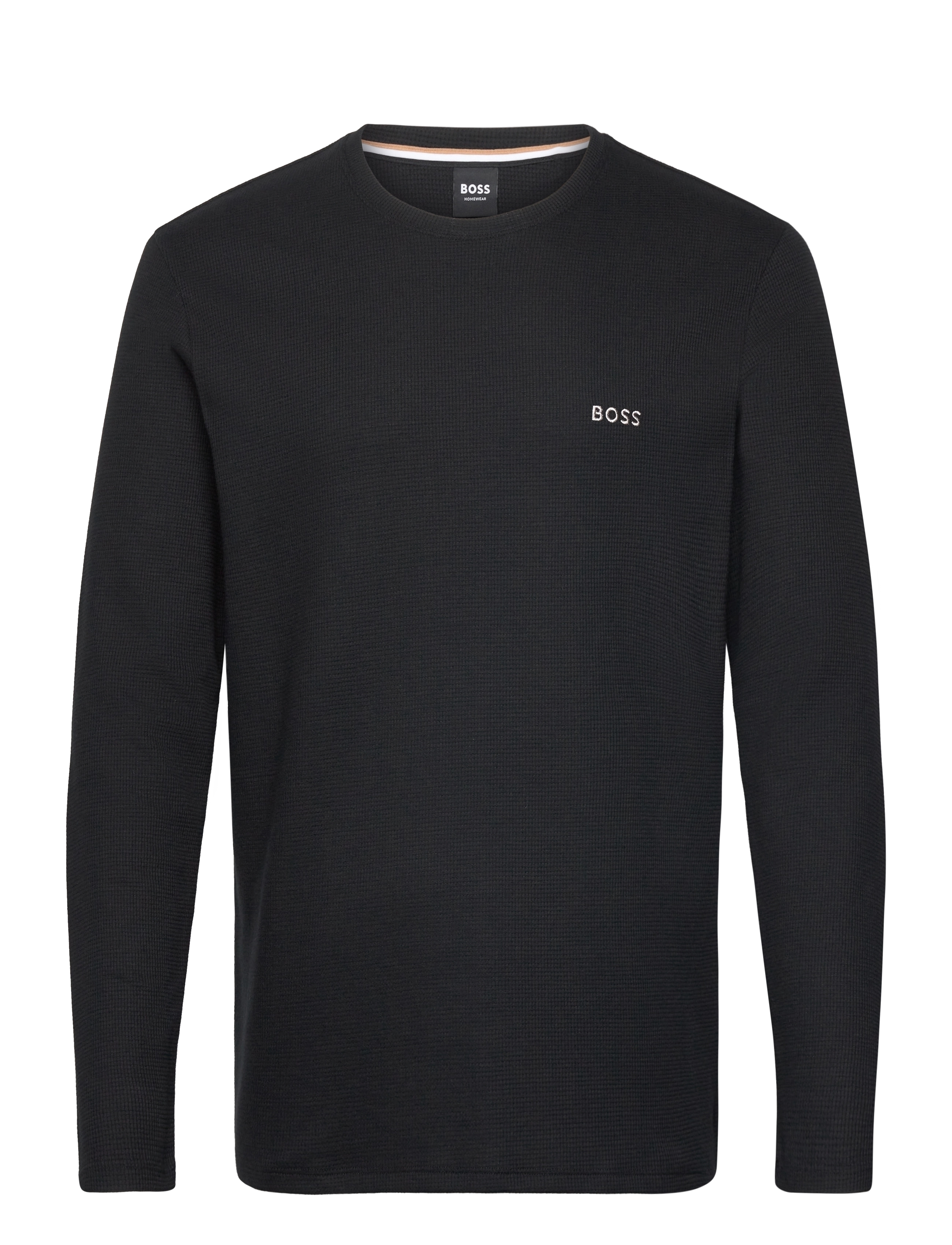 BOSS Waffle LS-Shirt - Nattøj - BLACK / black