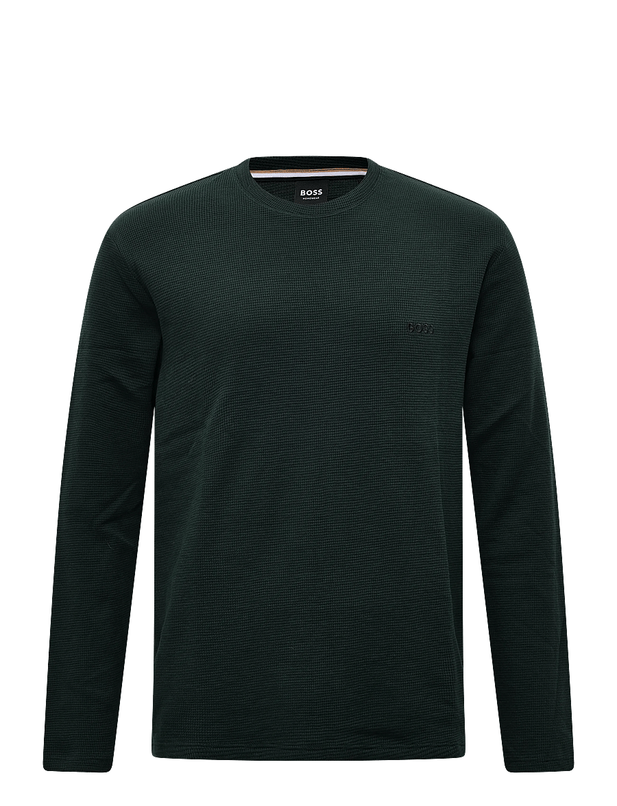 BOSS - Waffle LS-Shirt - nattrøjer - dark green - 0