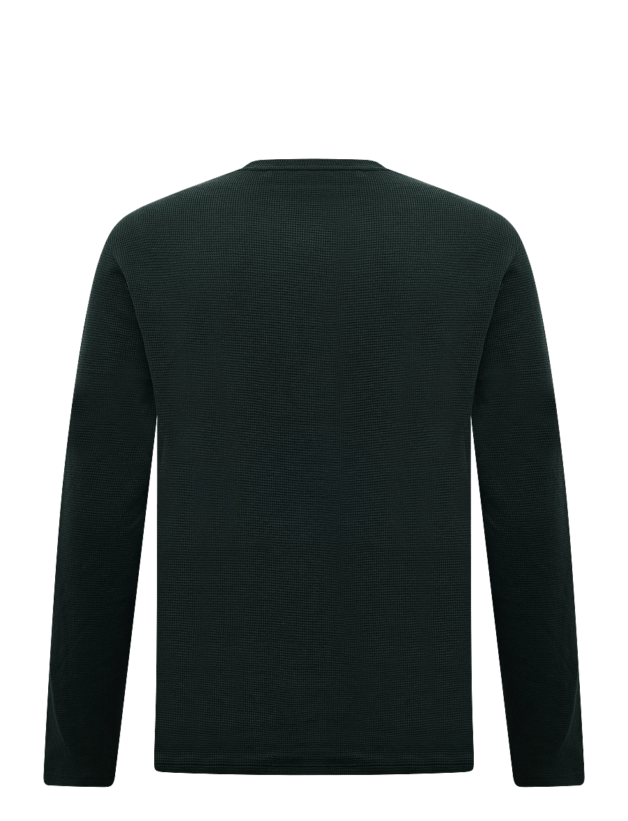 BOSS - Waffle LS-Shirt - nattrøjer - dark green - 1