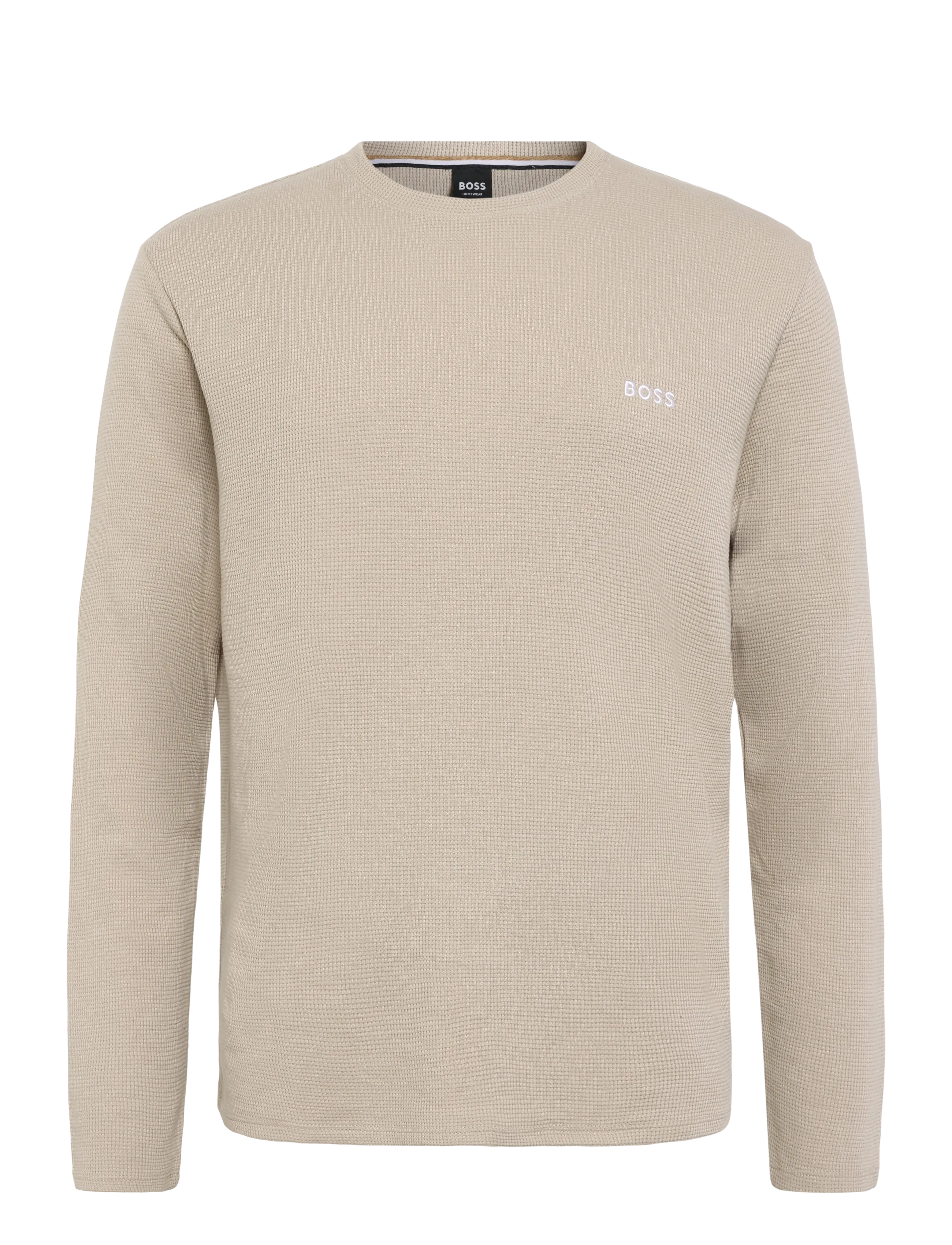 BOSS Waffle LS-Shirt - T-särgid - LIGHT BEIGE / beige
