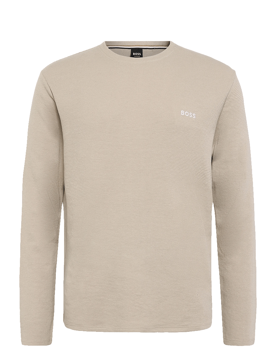 BOSS - Waffle LS-Shirt - pidžaamasärgid - light beige - 0