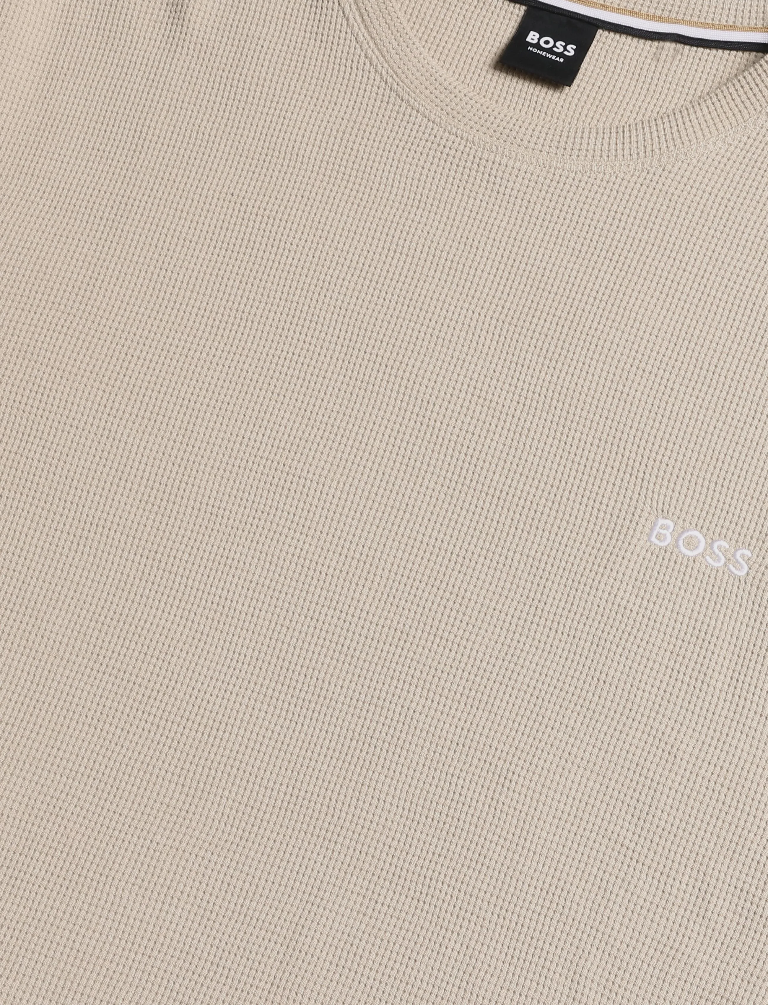BOSS - Waffle LS-Shirt - pidžaamasärgid - light beige - 2