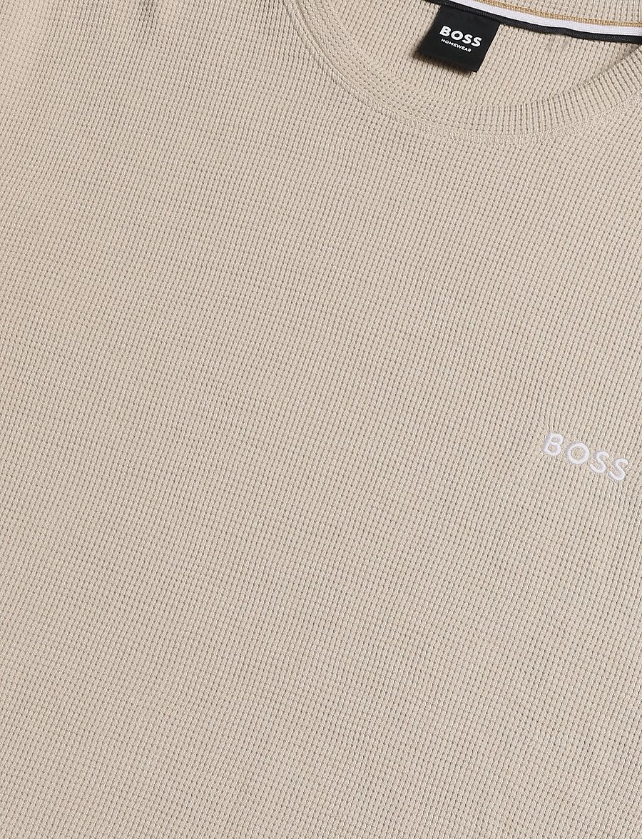 BOSS - Waffle LS-Shirt - pidžaamasärgid - light beige - 2